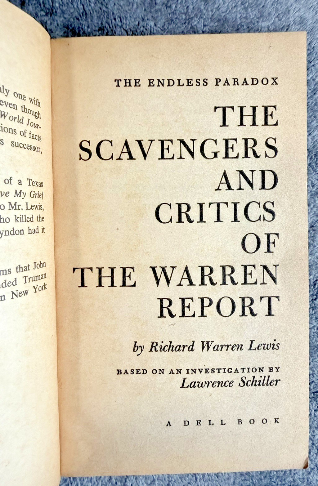 Scavengers & Critics Warren Report 1967 Dell PB JFK 1st Ed Good