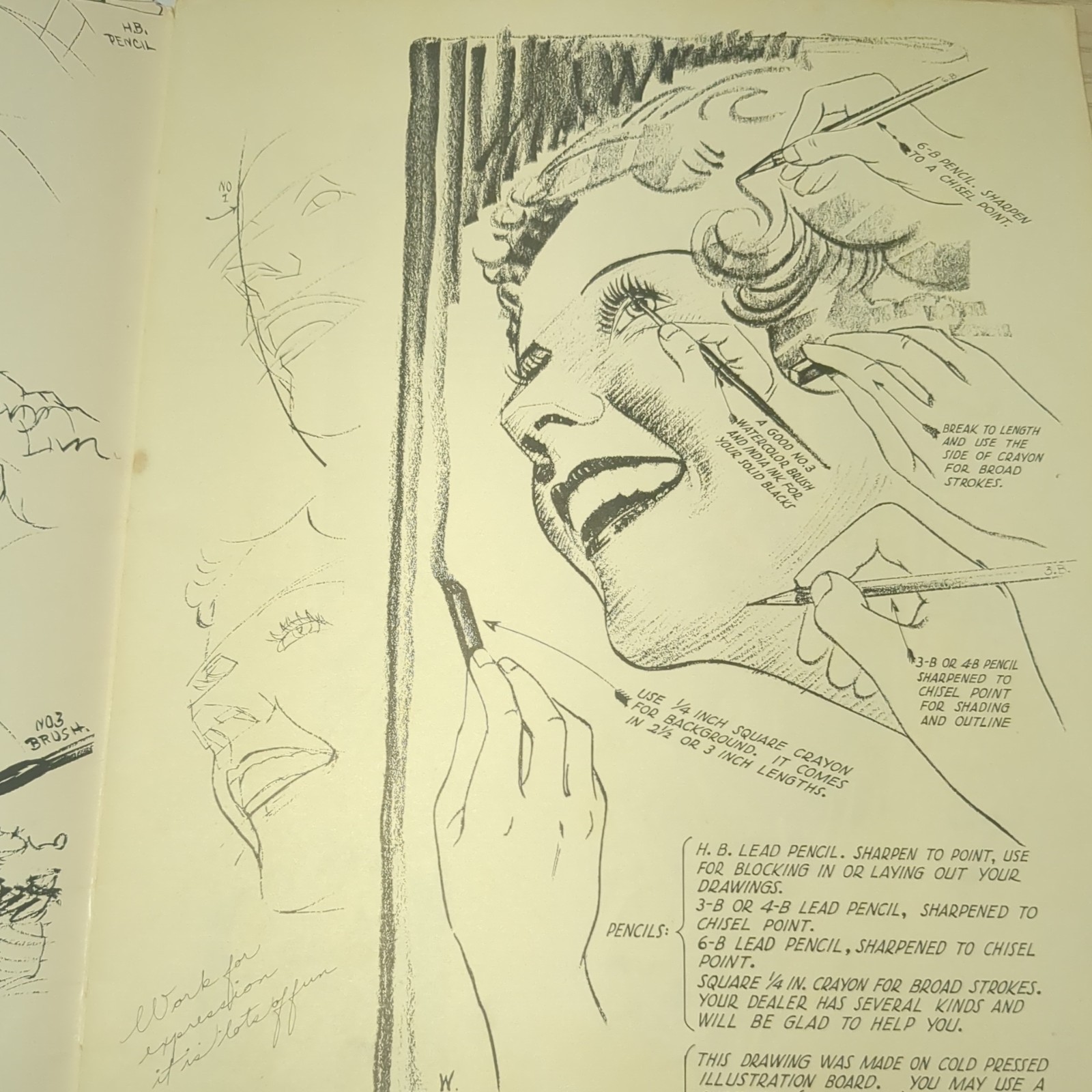 101 Heads Walter T Foster 1949 Illustrated Art Instruction Book