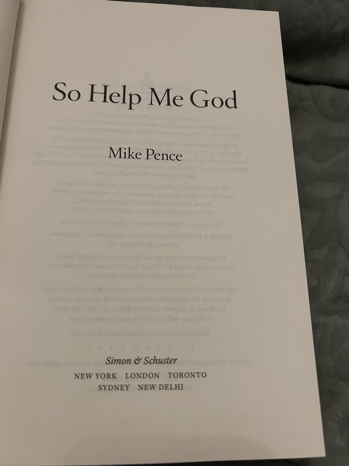 “So Help Me God” Memoir By Mike Pence Color Photo Section 2022