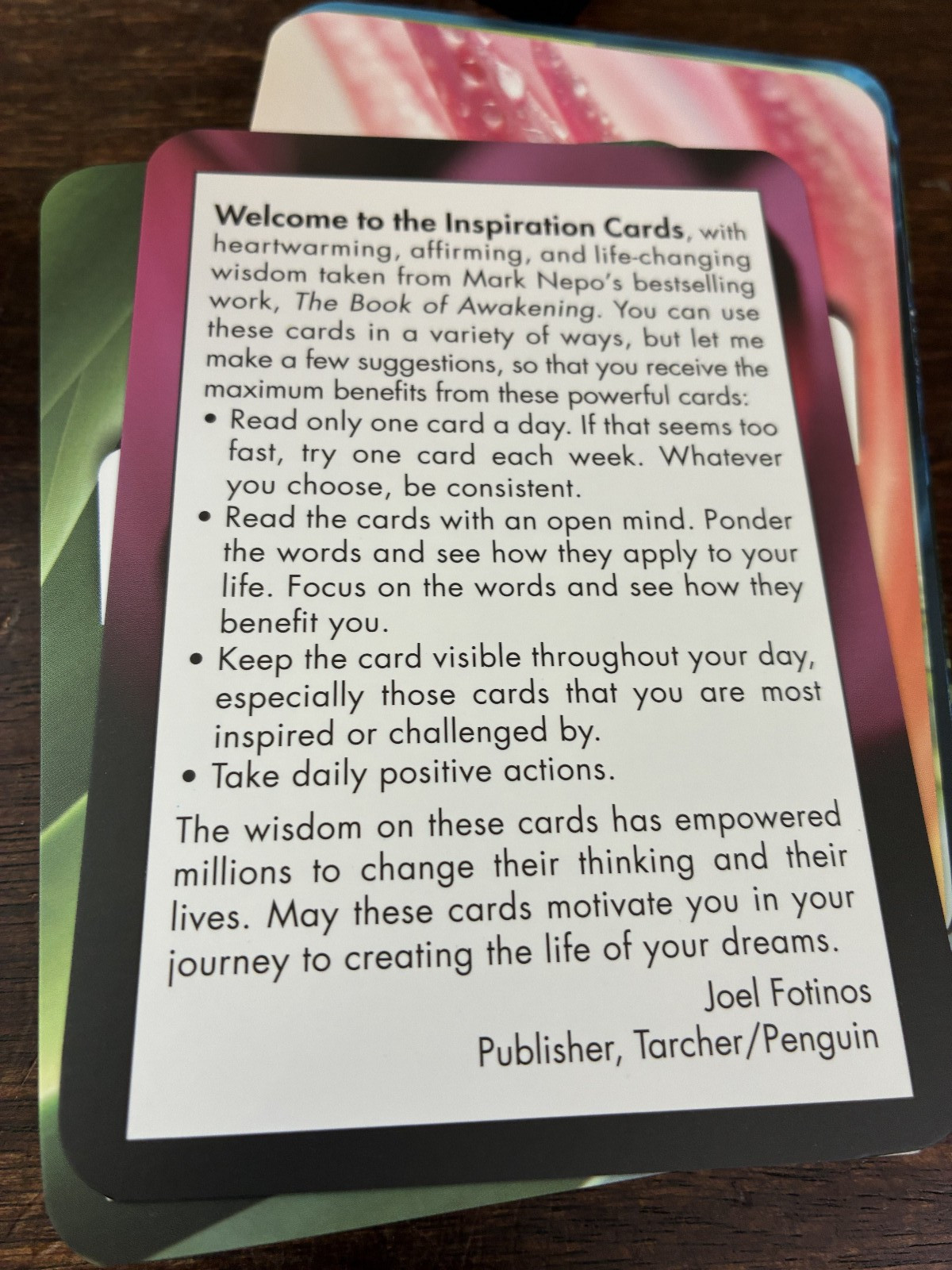 Book of Awakening Inspiration Cards by Mark Nepo (2013, Cards,Flash Cards)