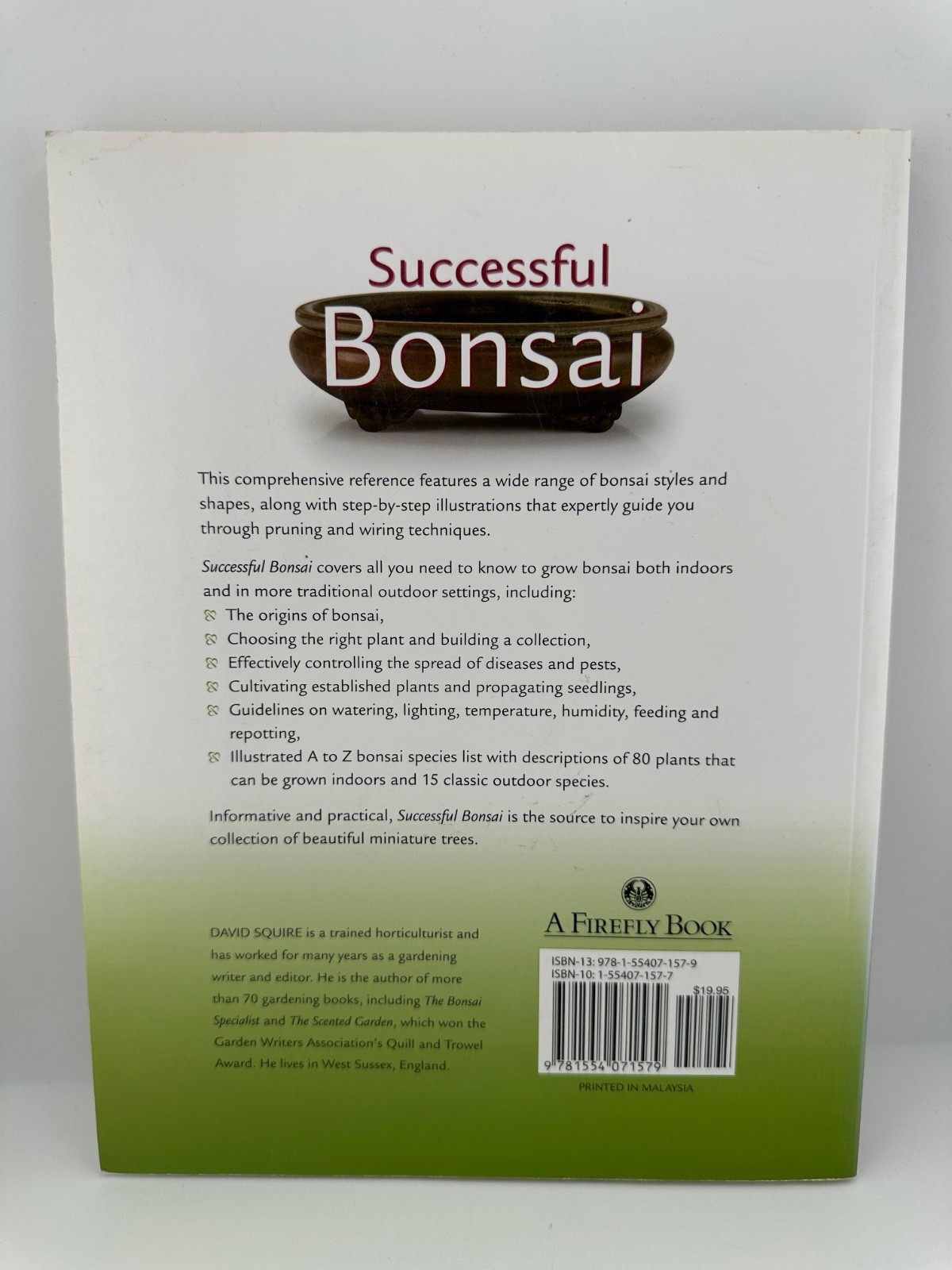 Successful Bonsai David Squire 2006 Firefly Books PB Gardening