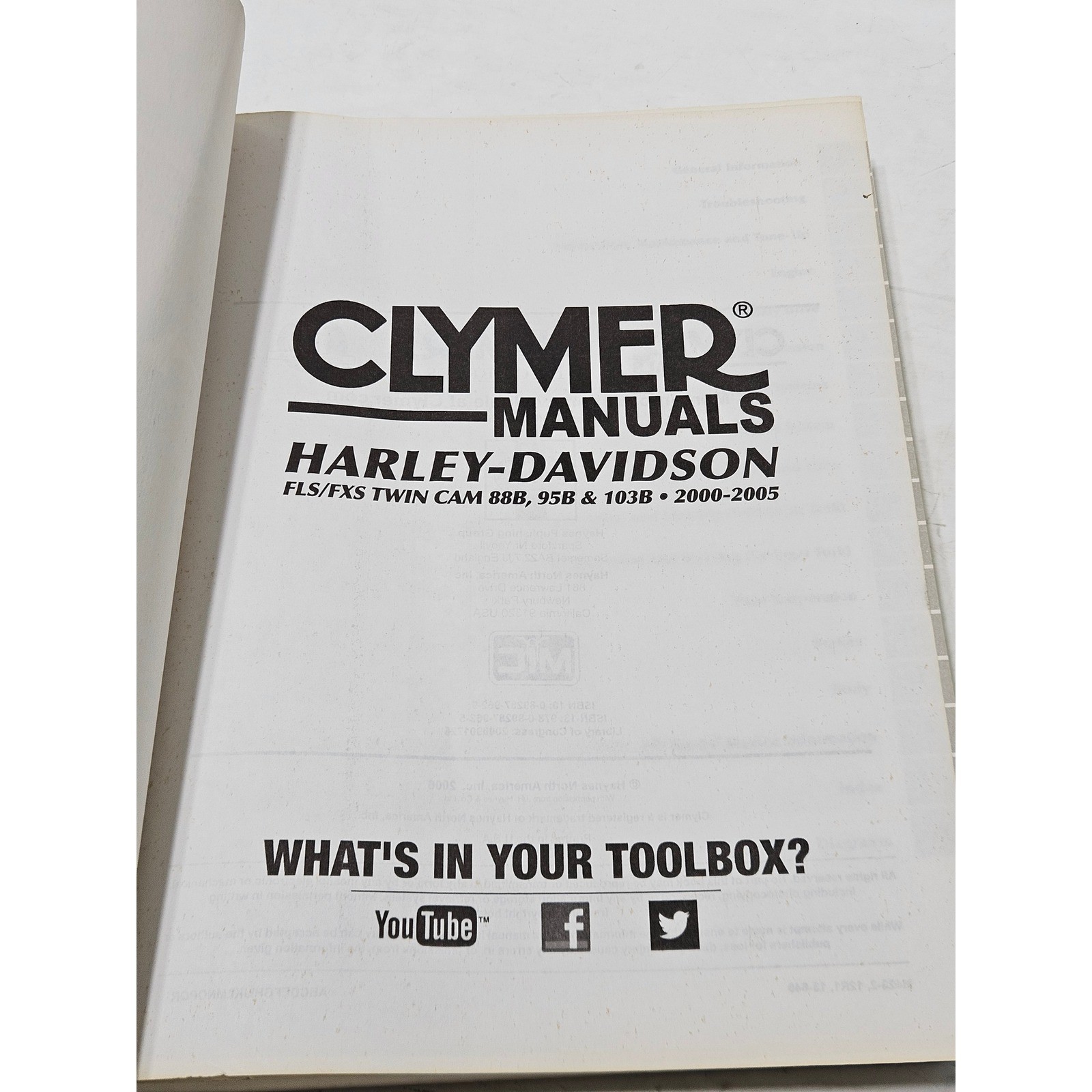 Harley-Davidson FLS/FXS Twin Cam 88B 95B 103B 2000-2005 Service Manual Clymer