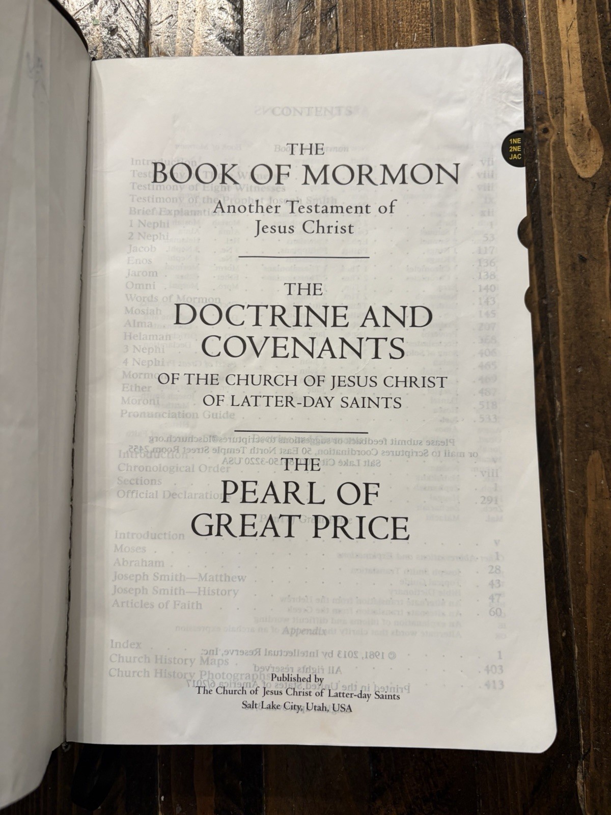 2017 Black Simulated Leather Large Print LDS Triple Indexed 9-1/2” X 6-1/4”
