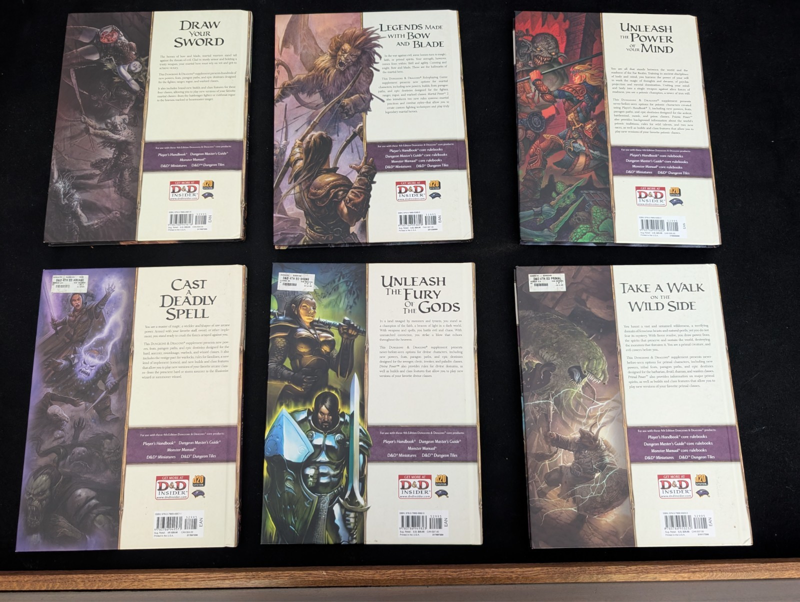 Lot of 6 Dungeons & Dragons 4e Arcane Divine Martial Psionic Primal Power VG