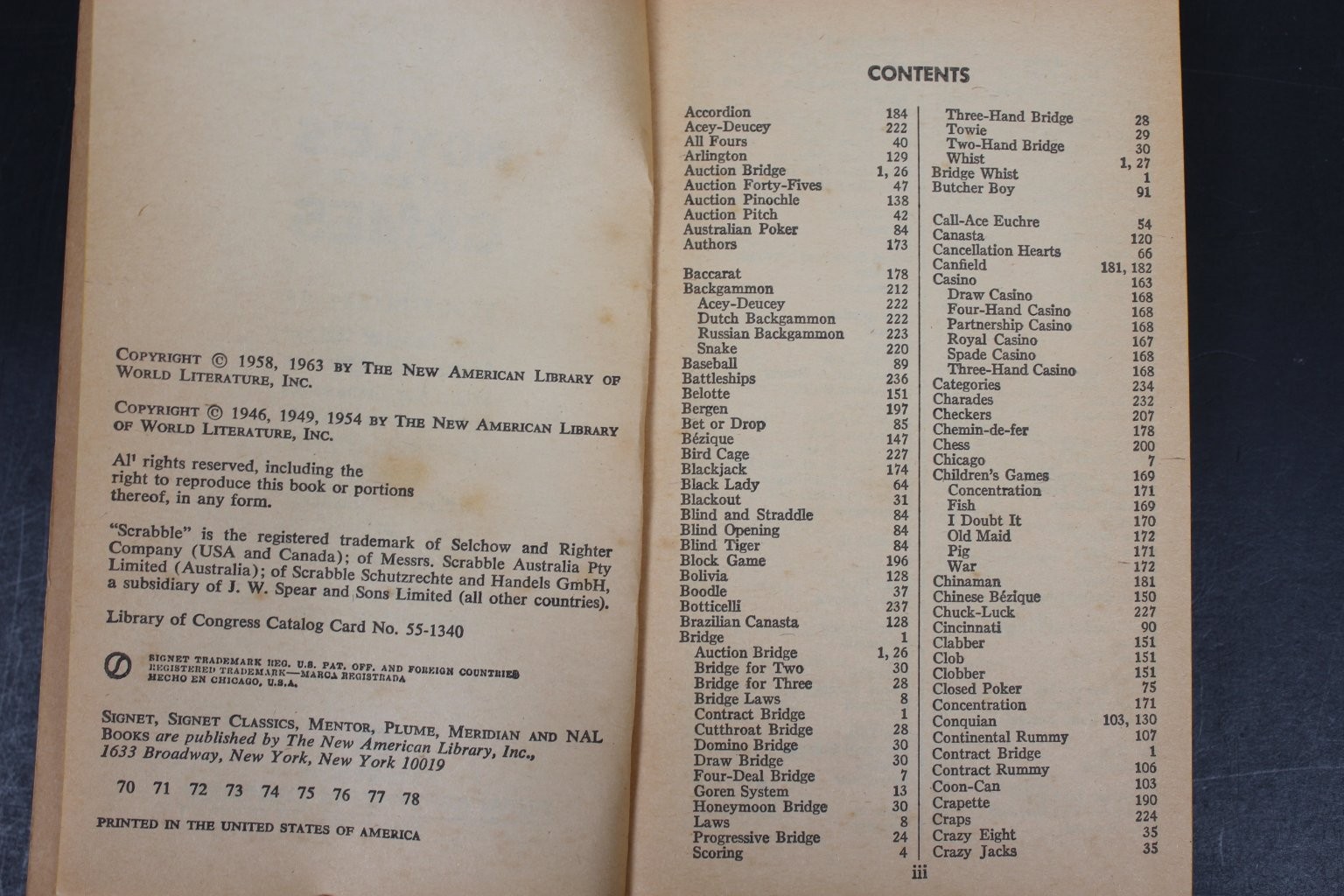 Hoyle’s Rules of Games Morehead Mott-Smith 1970 Card Board Games Guide PB