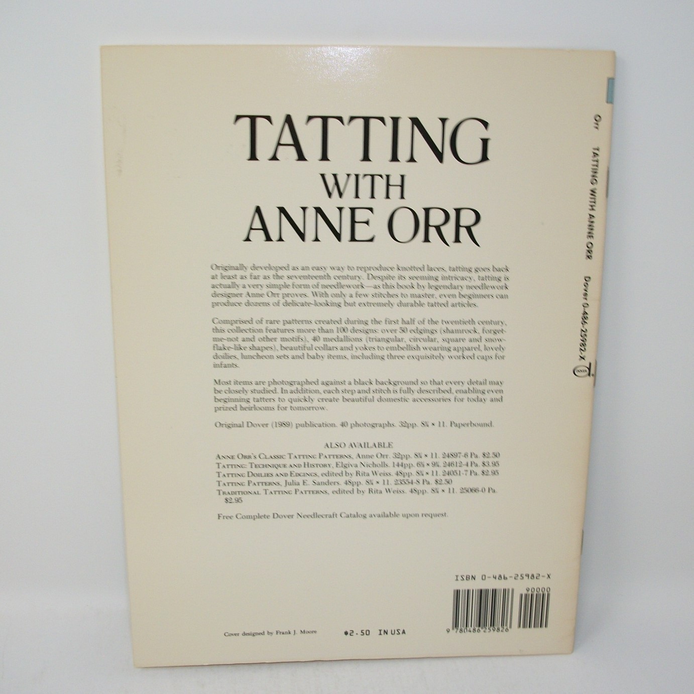 Tatting with Anne Orr Book Dover Needleworks Series Lace Edgings Medallions