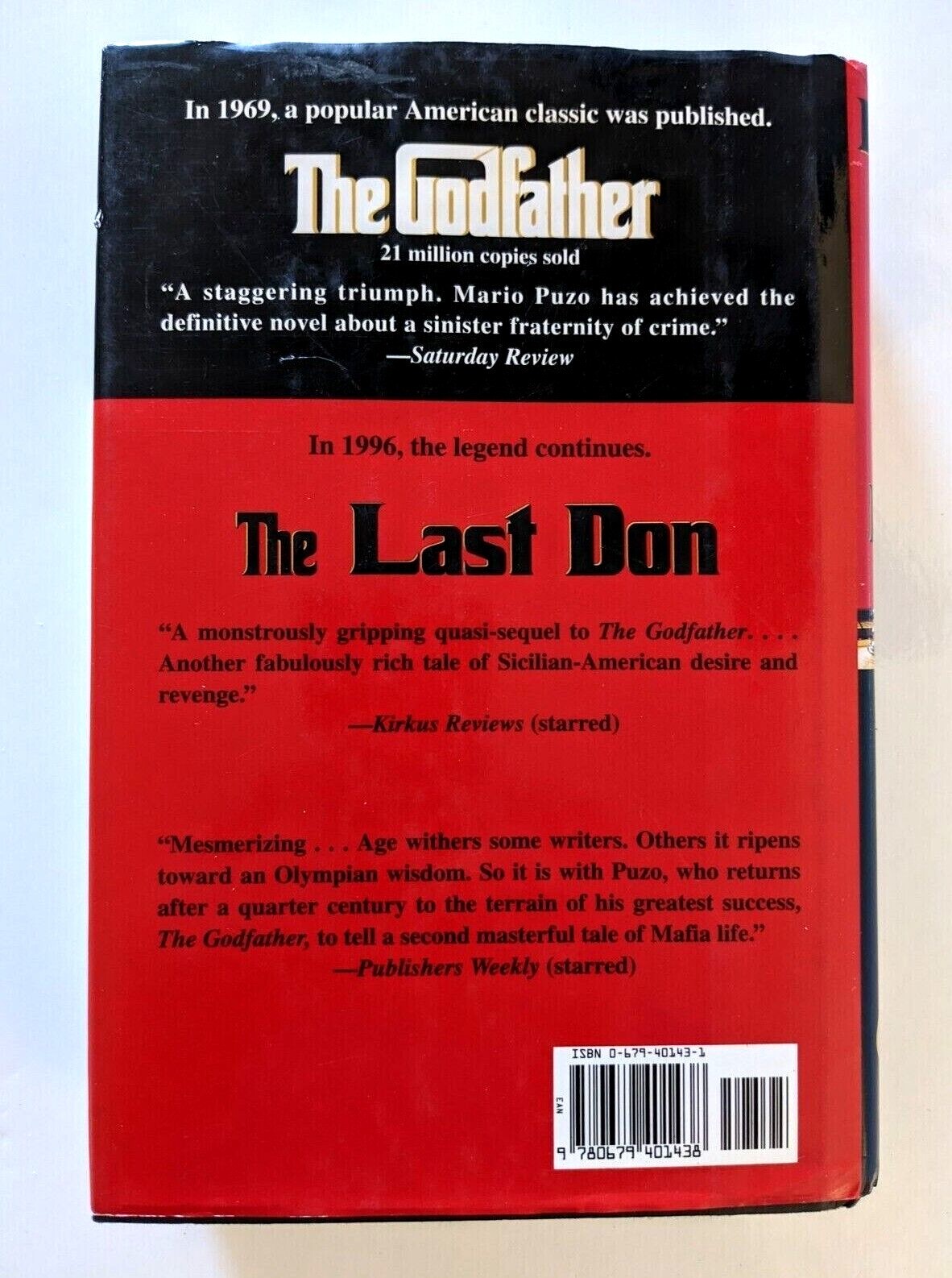 The Last Don by Mario Puzo (1996, Hardcover) Random House 482 Pages USA