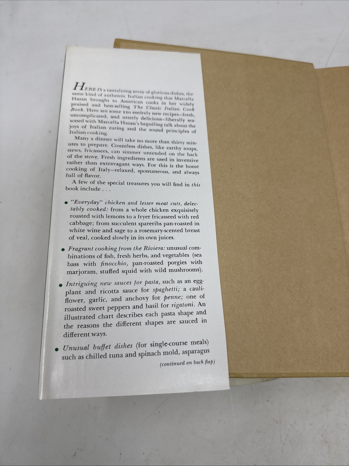More Classic Italian Cooking by Marcella Hazan- Vintage Cookbook November (1978)