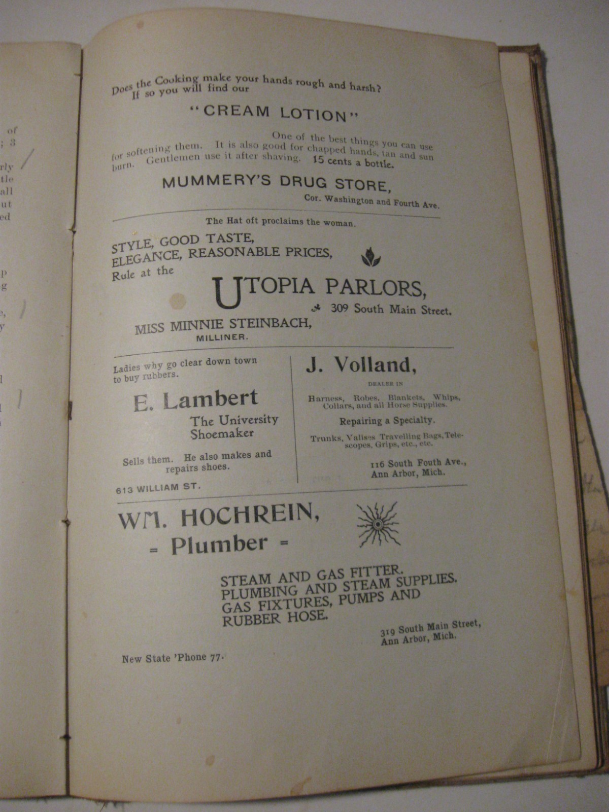 VTG Cookbook Ann Arbor MI 1899 Ladies Aid Society of the Congregational Church