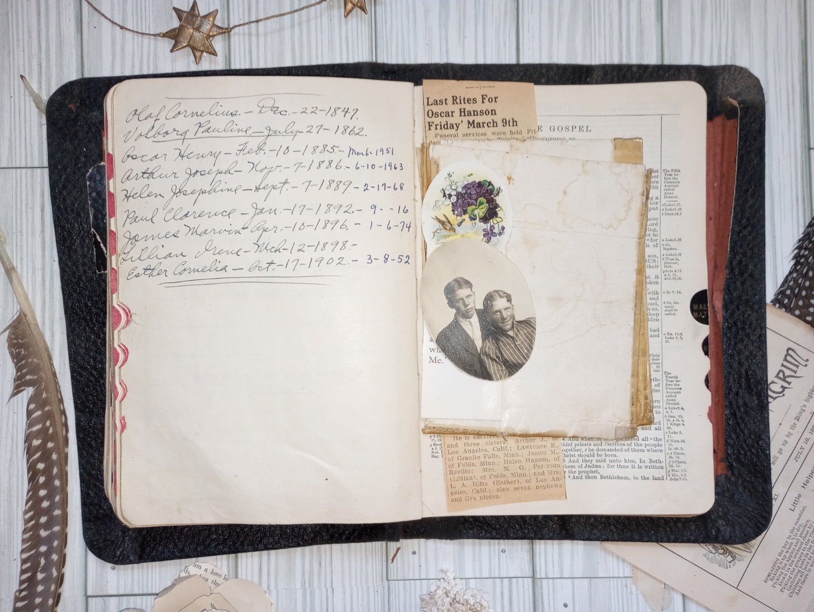 1896 Holy Bible S.S. Teachers Edition Antique Leather Saalfield Family Records