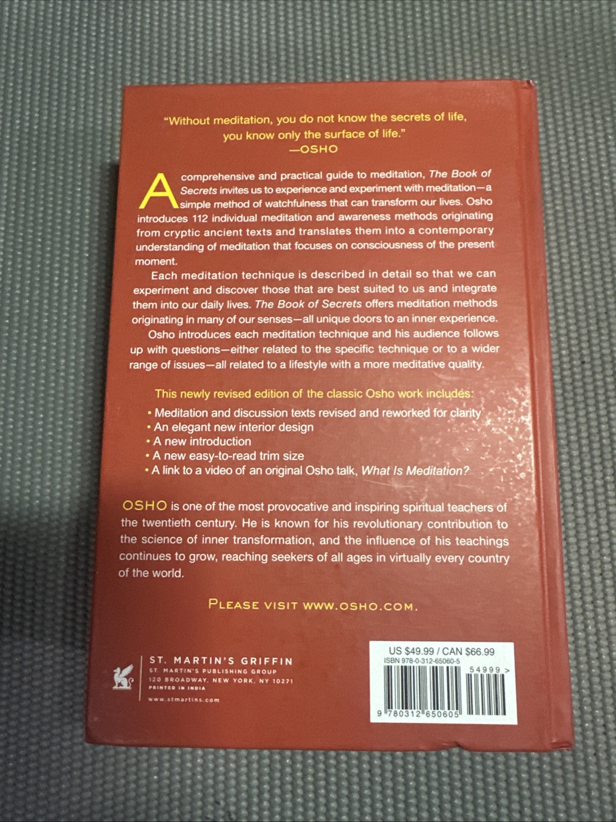 The Book of Secrets by Osho 112 Meditations New & Revised Edition