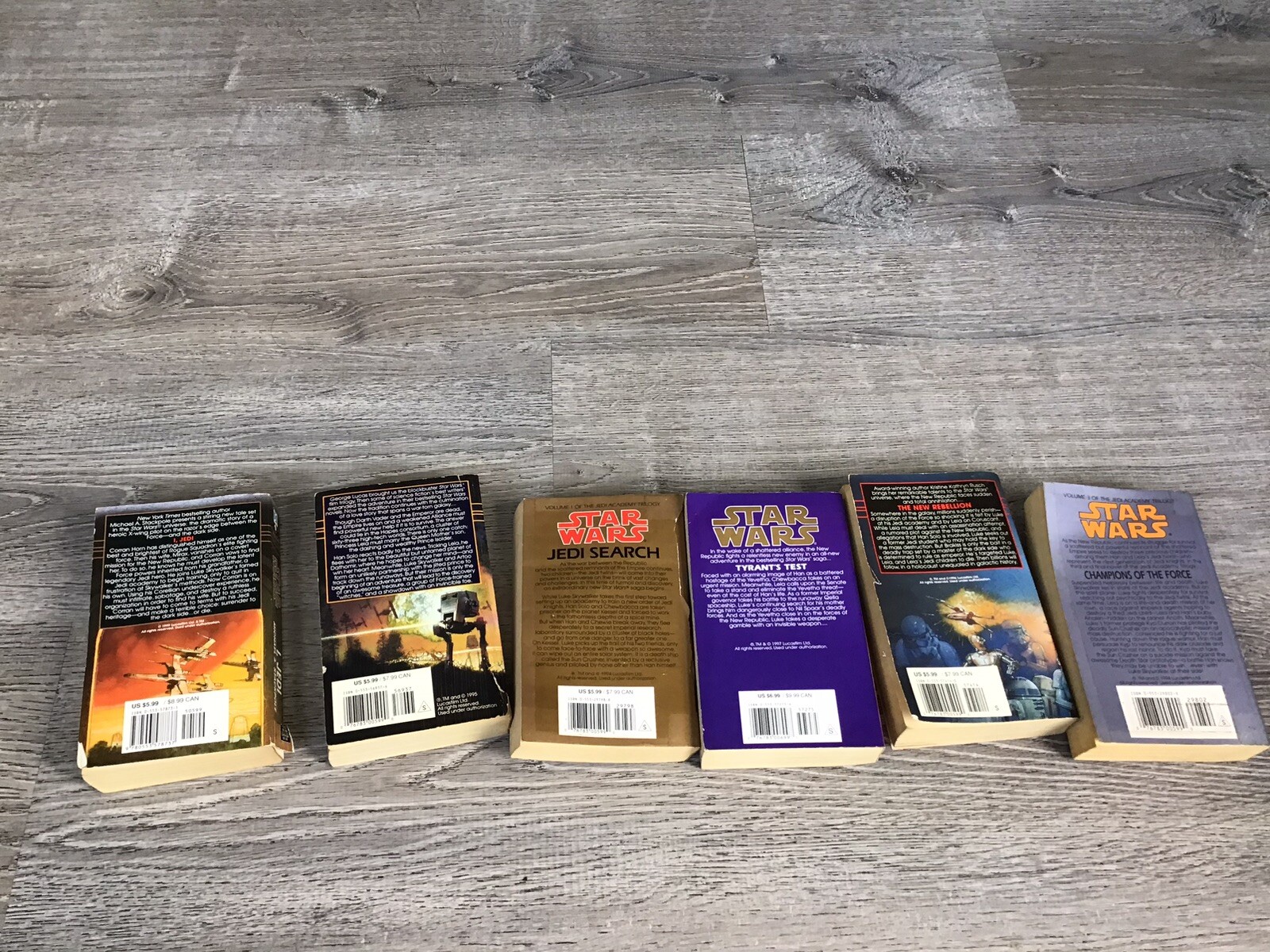 Star Wars Book Lot of 6 – I Jedi, The New Rebellion, Jedi Search Softcover Books