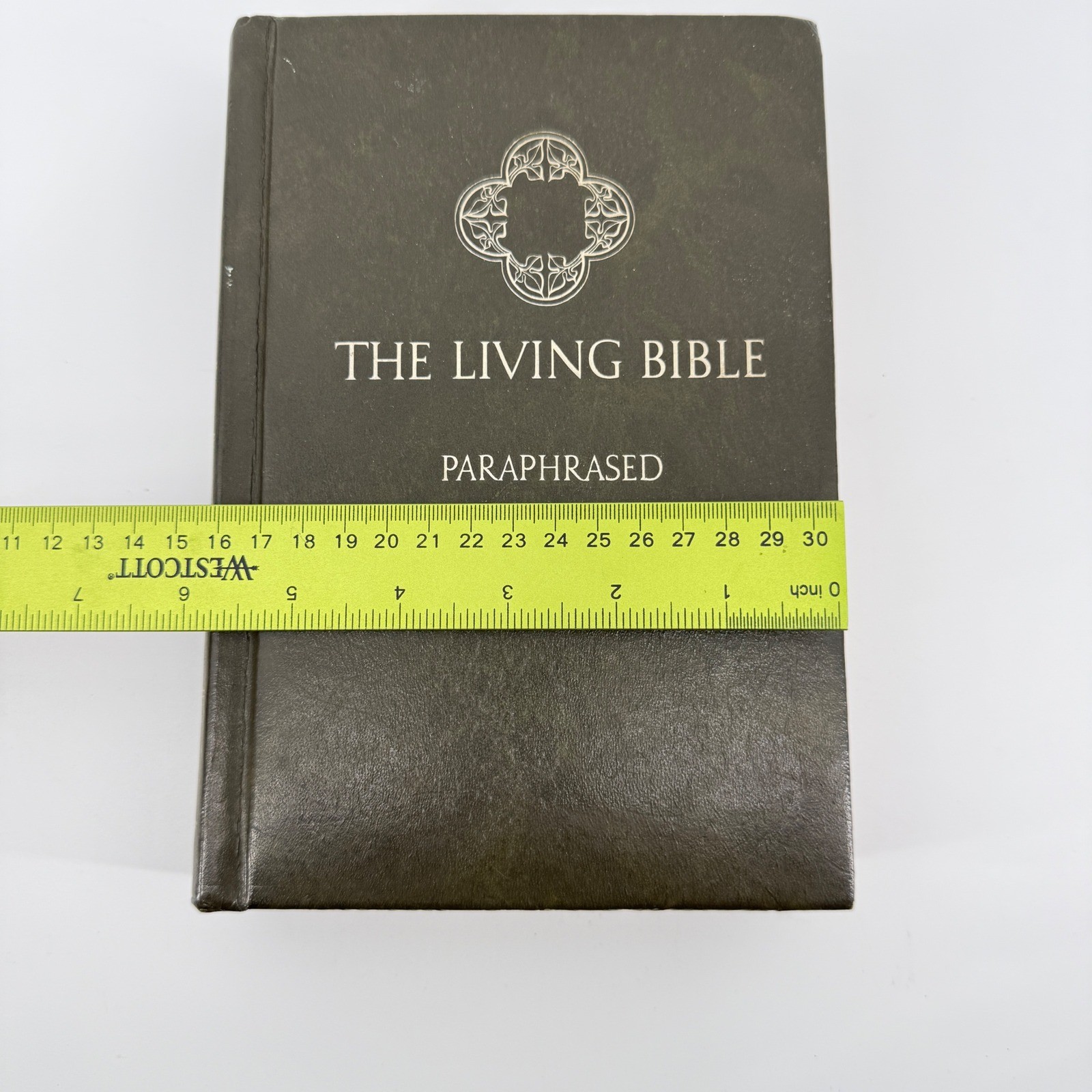 Tyndale The Living Bible Paraphrased Black Faux Leather 1973 Vintage
