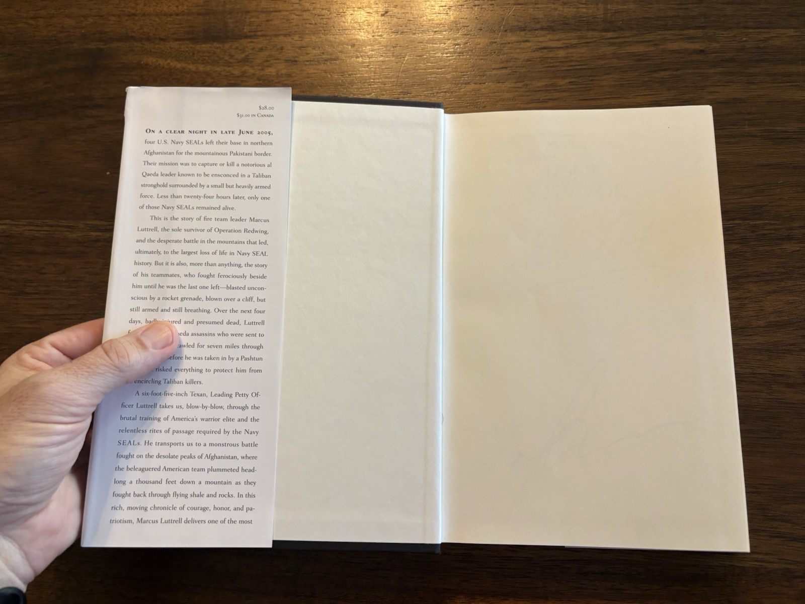 SIGNED Lone Survivor By Marcus Luttrell Later Printing 1st Edition 2012 HCDJ