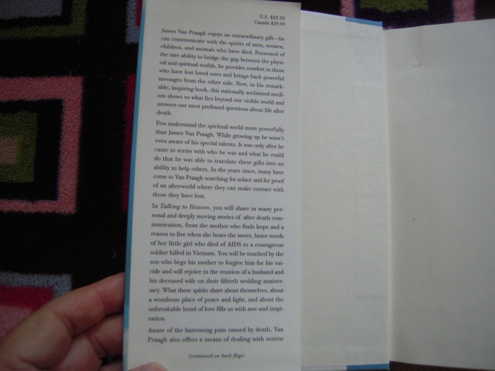 VTG 1997 TALKING TO HEAVEN BY JAMES VAN PRAAGH HARDCOVER 1ST EDITION 194 PAGES