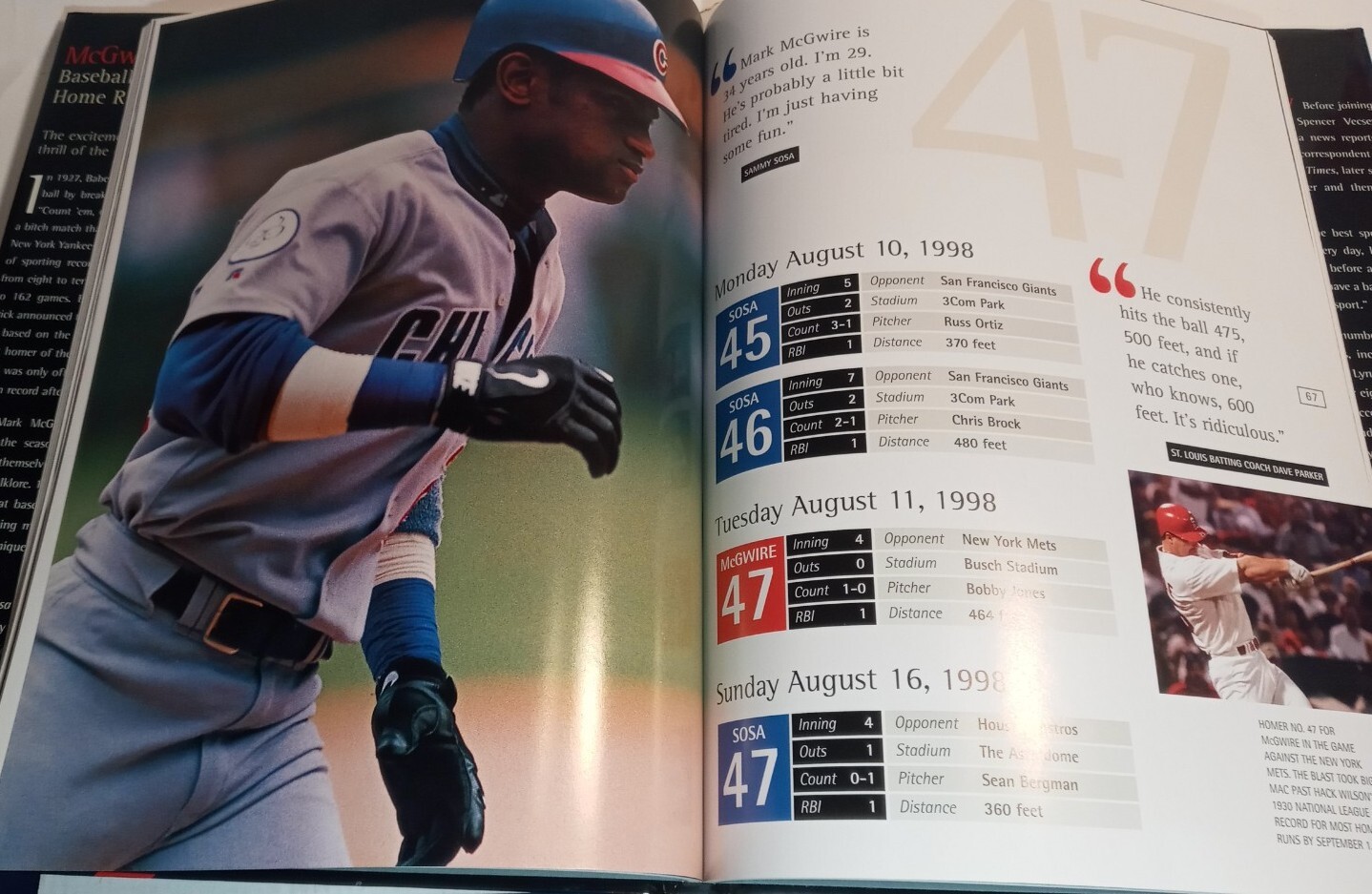 McGwire and Sosa Baseball’s Greatest Home Run Story 1998 Hardcover First Edition