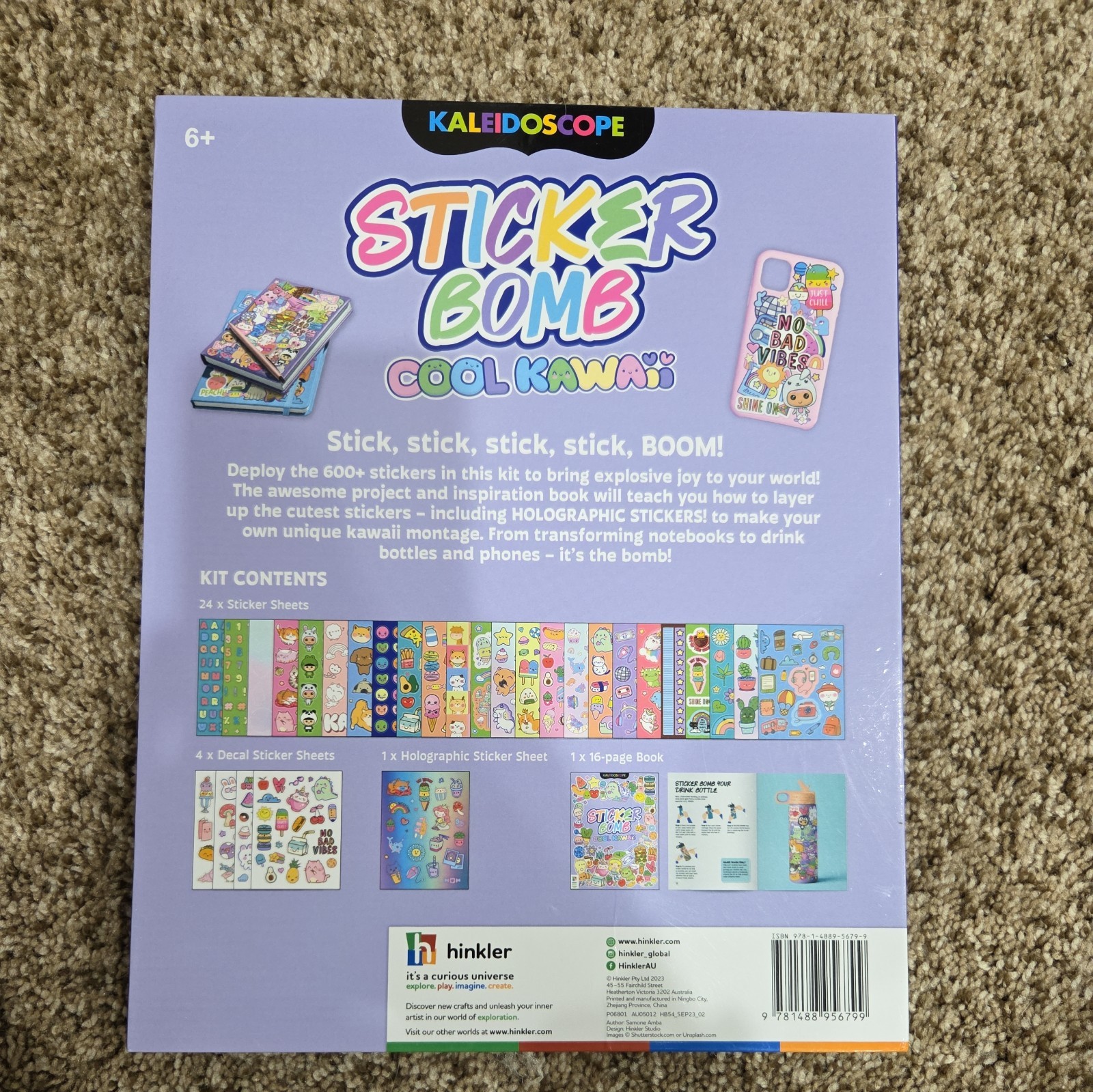 Kaliedoscope (Hinkler) Sticker Bomb “Cool Kawaii” (Hard Cover) Stickers + Book