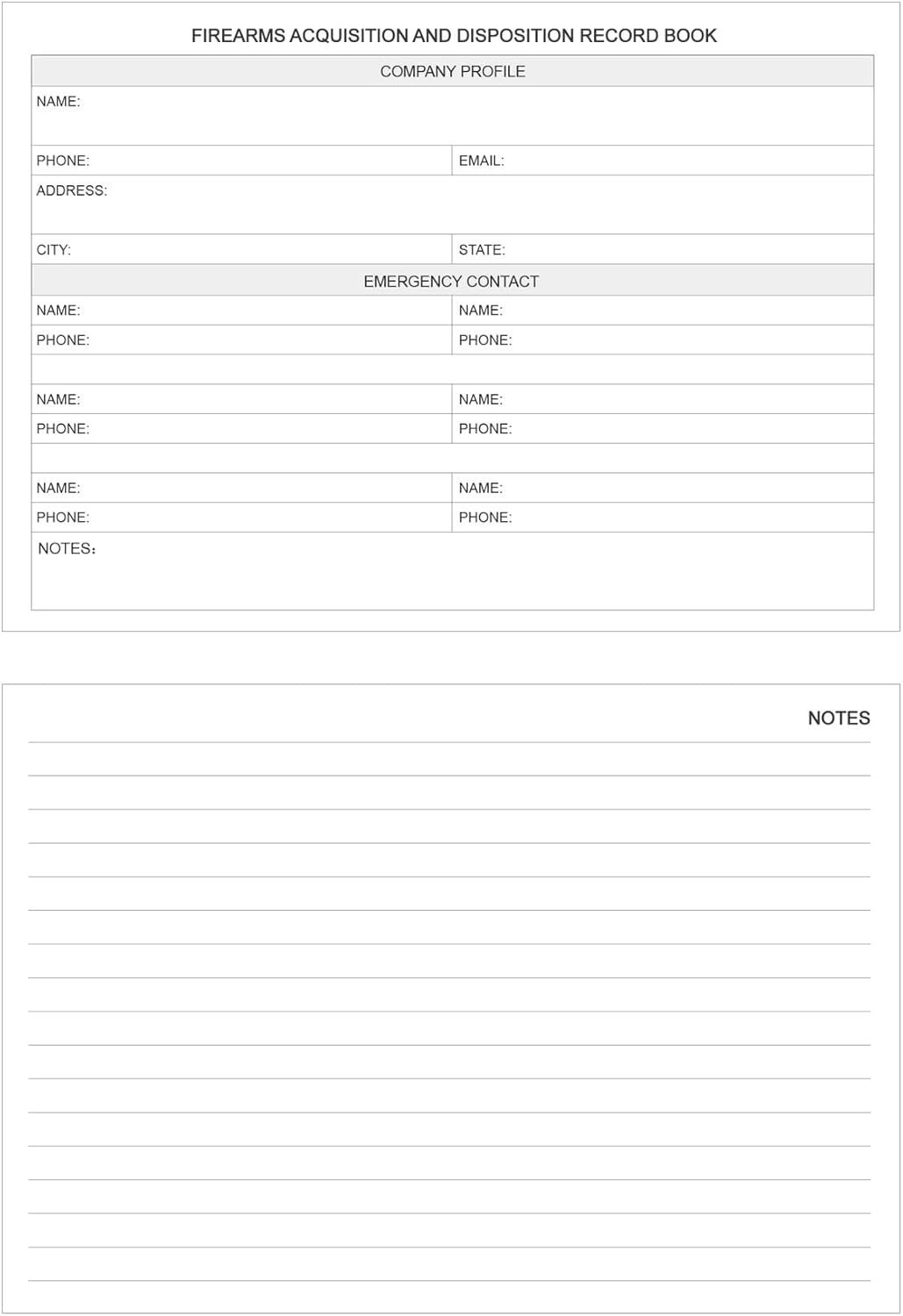Firearms Acquisition and Disposition Record Book – Fire Record Books, A&D Gun…
