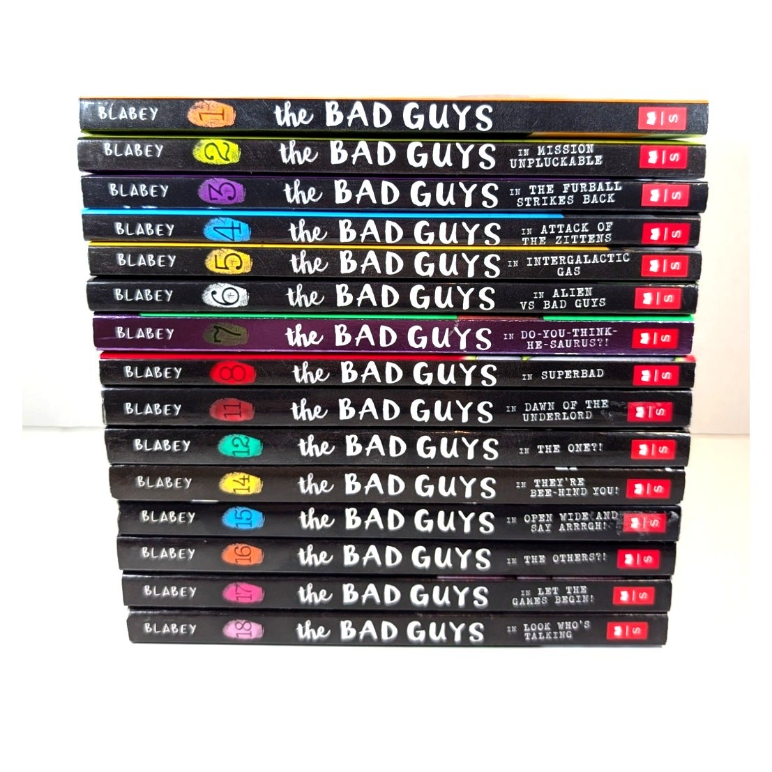 Near Complete Set THE BAD GUYS Books Series by Aaron Blabey 15 volumes PB