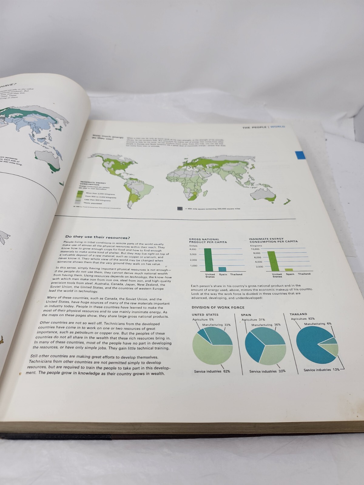 The World Book Atlas 1971 Hard Cover Maps Populations Moon Photos 392 Pages