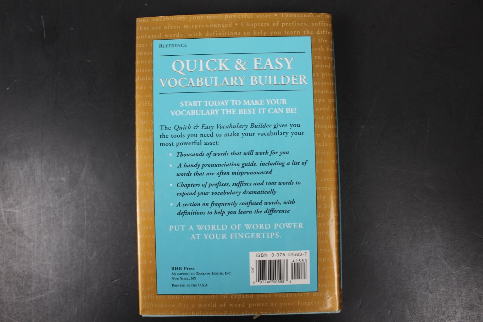 Quick & Easy Vocabulary Builder 1998 First Printing RHR Press Reference Book VG