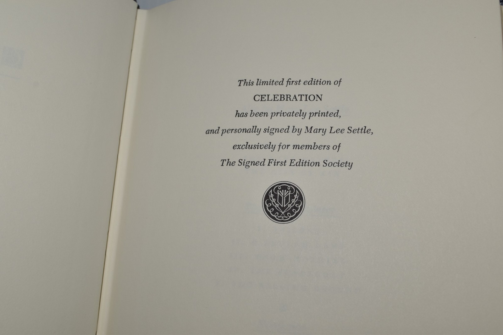 Celebration by Mary Lee Settle Franklin Library Signed 1st Edition (FDX54)