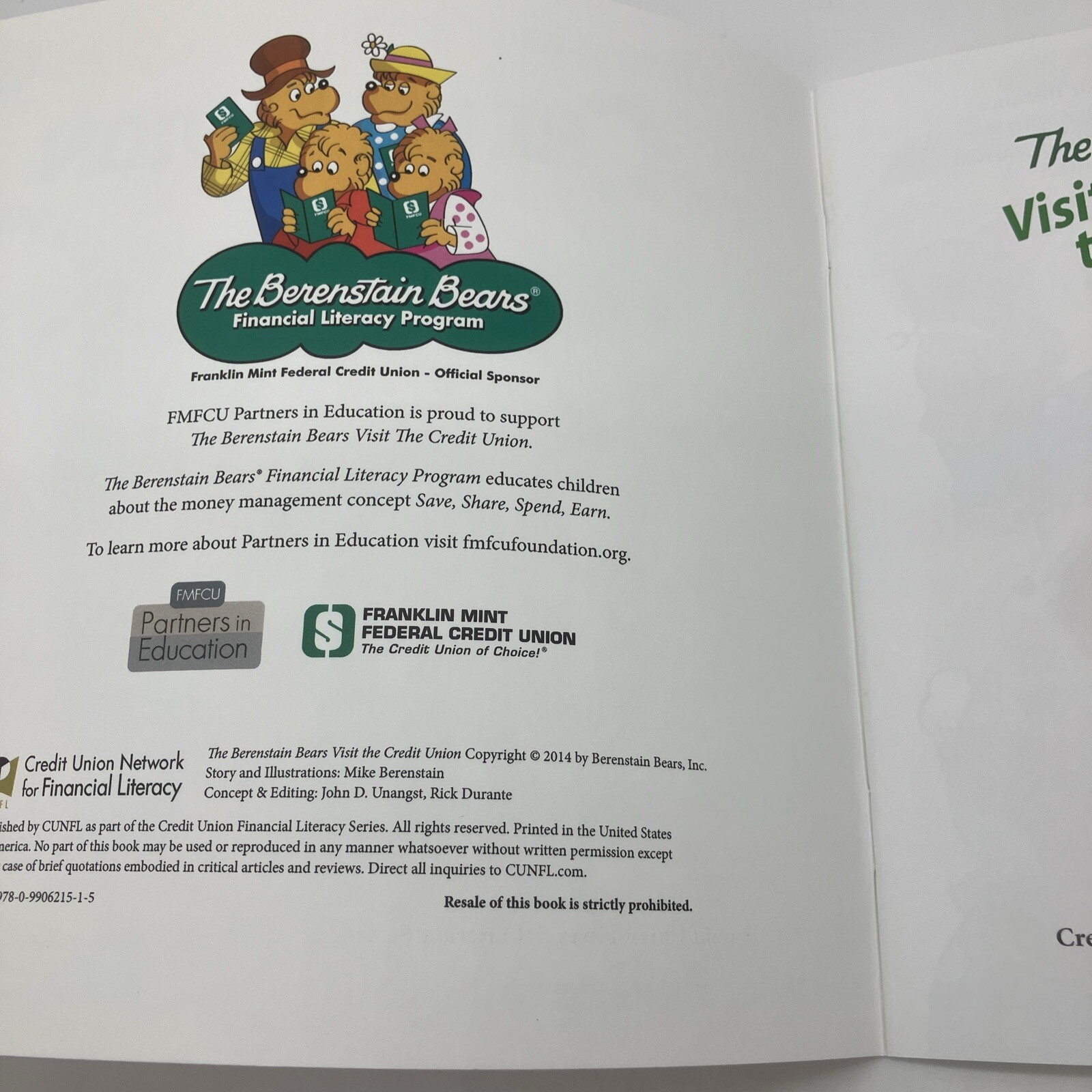 RARE COLLECTIBLE The Berenstain Bears Visit the Credit Union PB Paperback Book