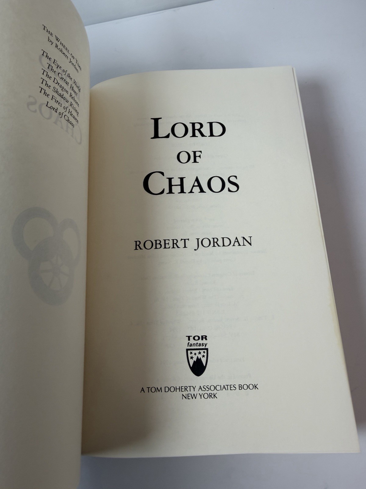 Lord of Chaos by Robert Jordan 1st Edition/1st Print HC Wheel of Time