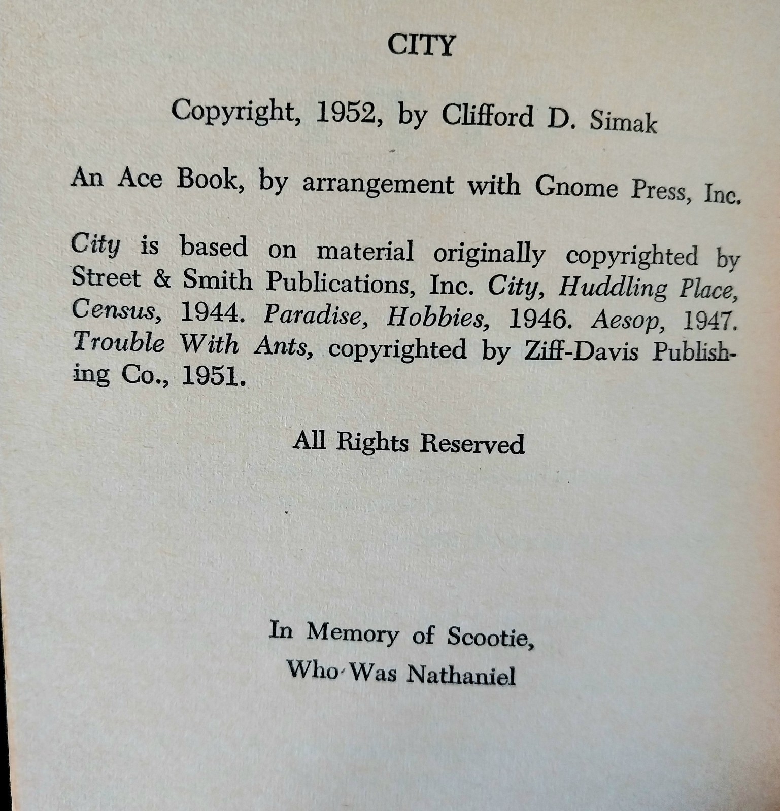 Clifford D. Simak – City – Ace Books Second Printing 1967 H-30