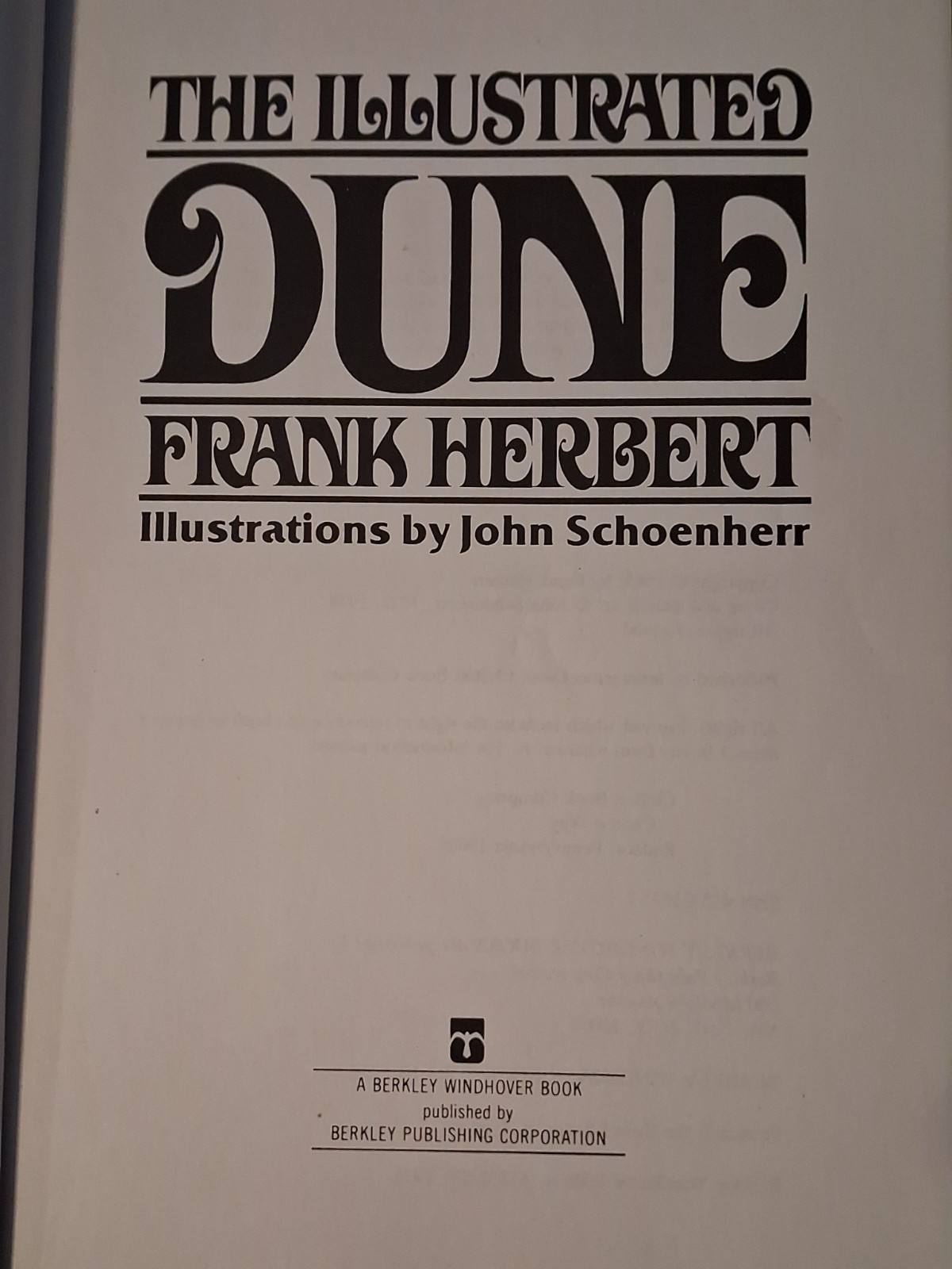 Illustrated Dune 1978 Berkley Windhover PB Frank Herbert John Schoenherr 1st Ed.