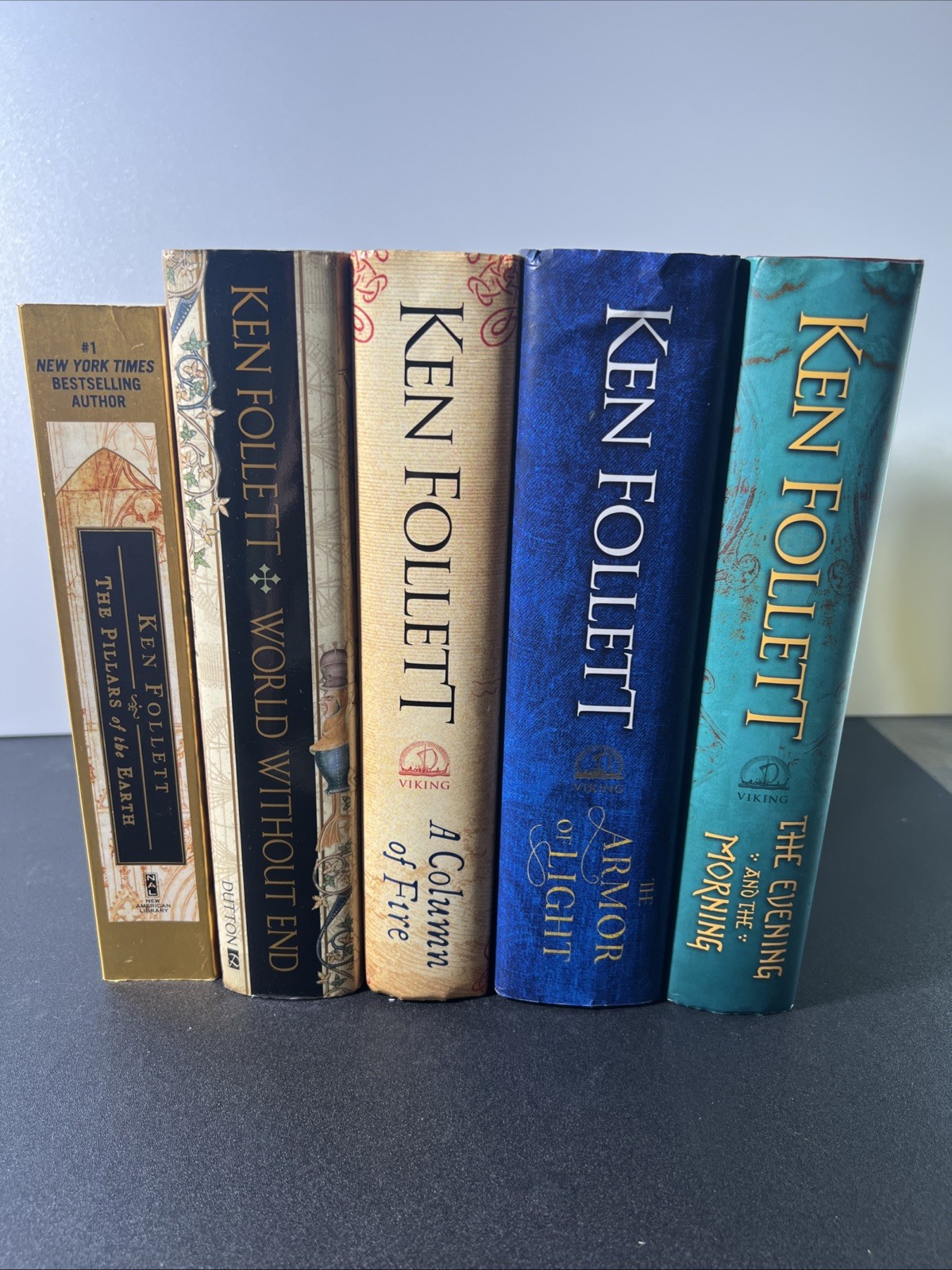 The Kingsbridge Saga by Ken Follett: 5 Book Set Including Armor of Light HC/PB