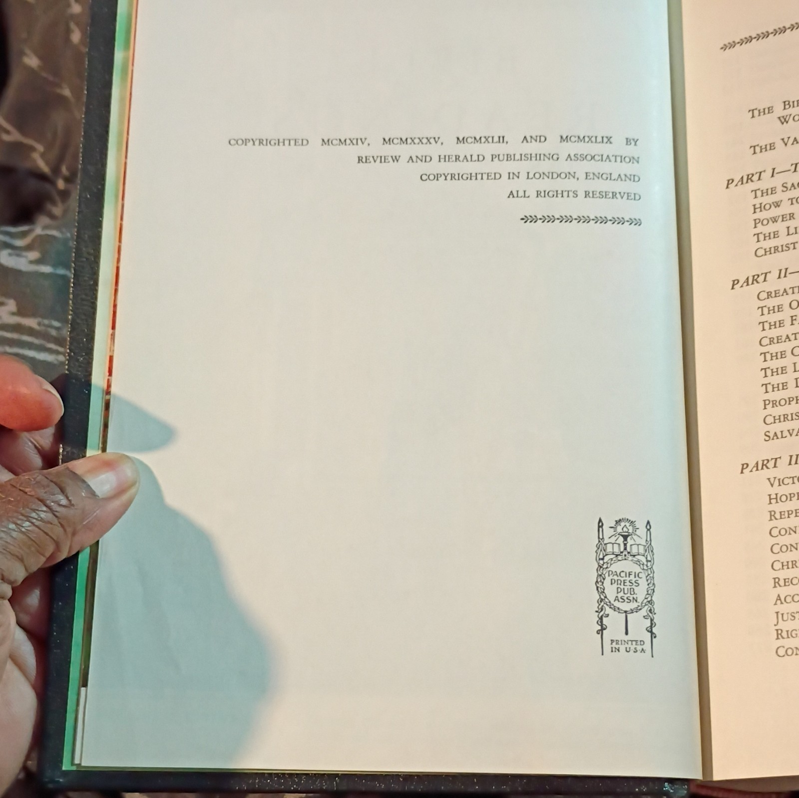 Pacific Press Treasures of Life Hardcover 1940s Revised Illus