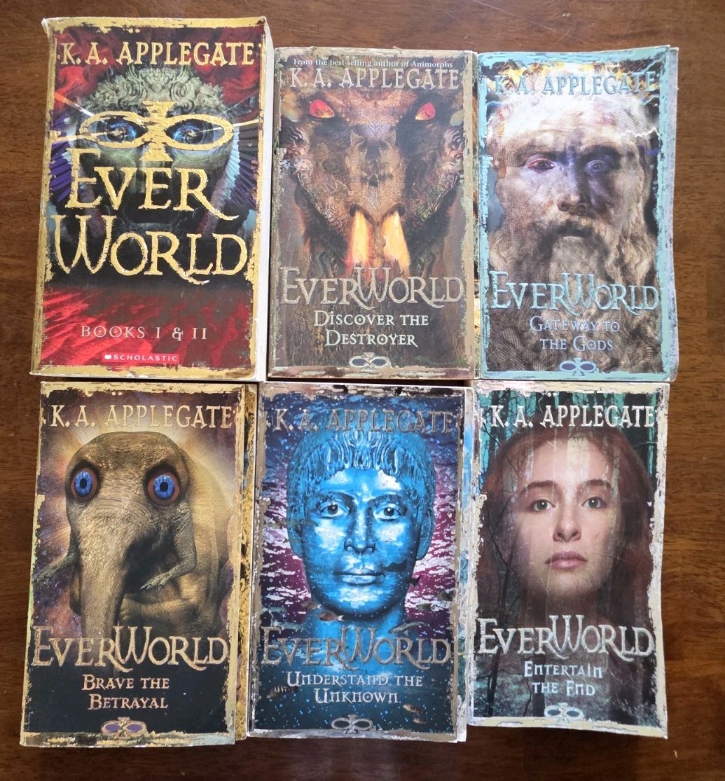 Lot of 7 Ever World by K.A. Applegate paperbacks books 1, 2, 5, 7, 8, 10, 12