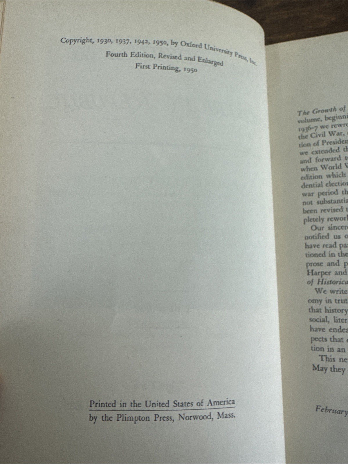 Growth of the American Republic 1950~Samuel Morison~LEATHER PRESENTATION COPY