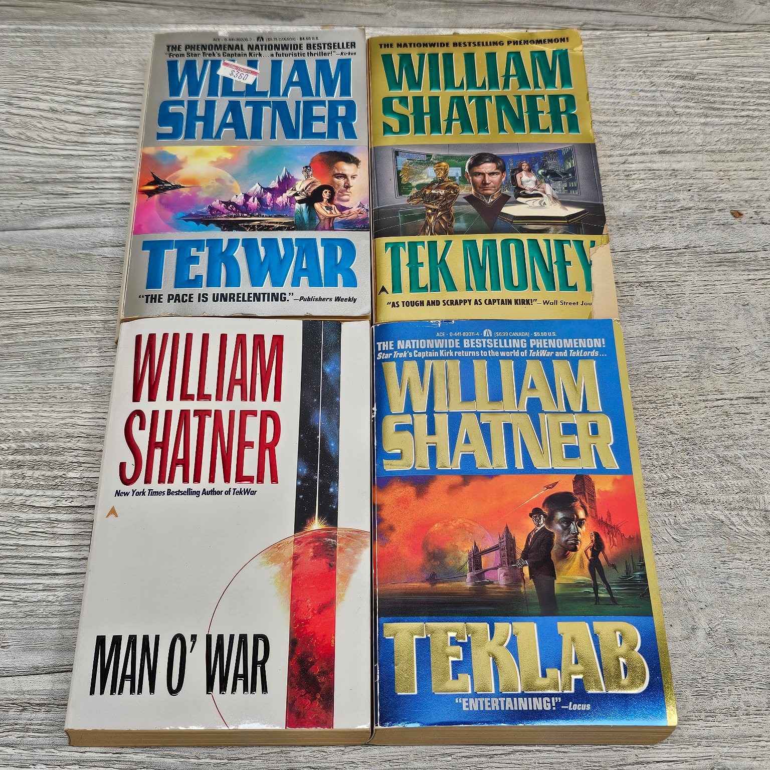 William Shatner Tek Series Lot 8 Books Sci-Fi Ace Science Fiction Paperbacks