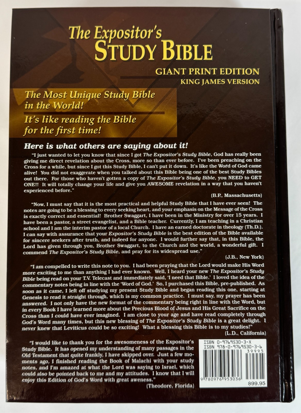 Expositor’s Study Bible Giant Print Edition KJV Jimmy Swaggart Hardcover