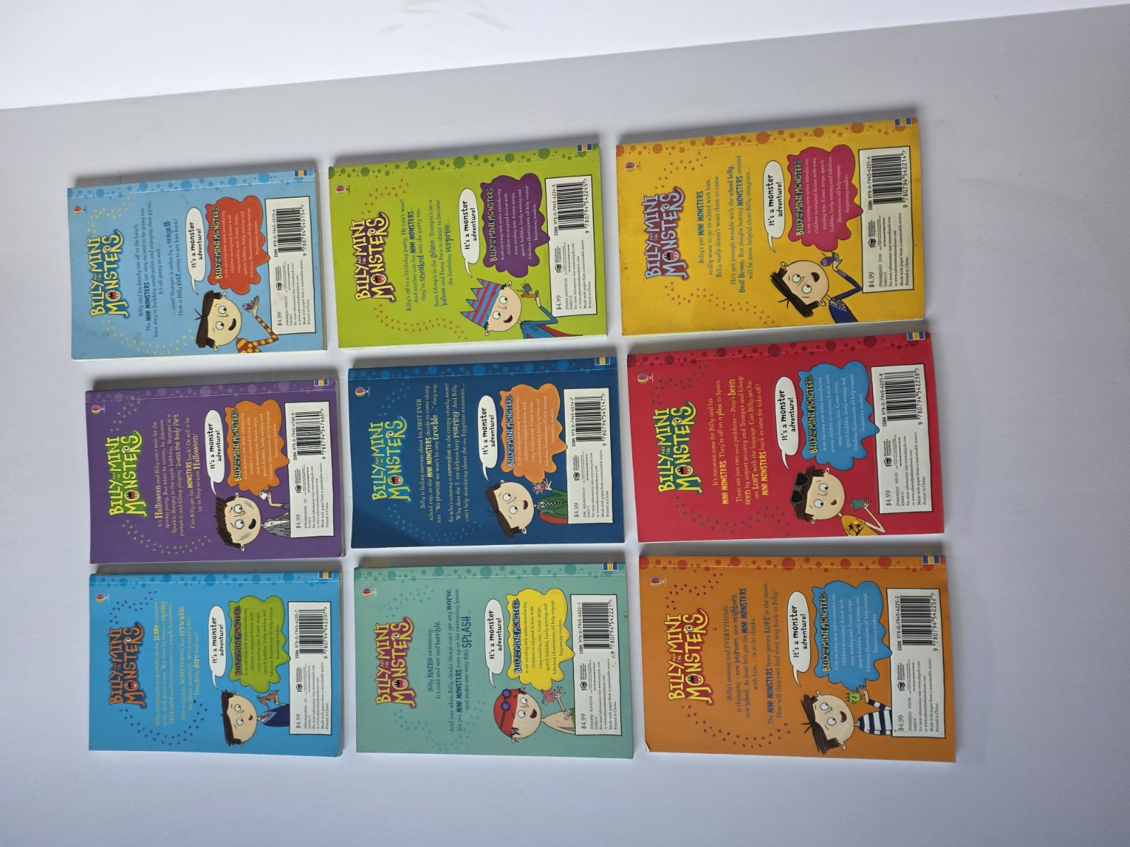 Usborne Billy And The Mini Monsters Books by Zanna Davidson- Lot of 9 VGC PB