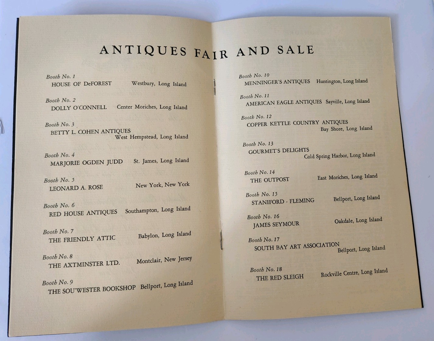 Antiques Society Benefit Booklet/Program Brookhaven Hospital Long Island NY