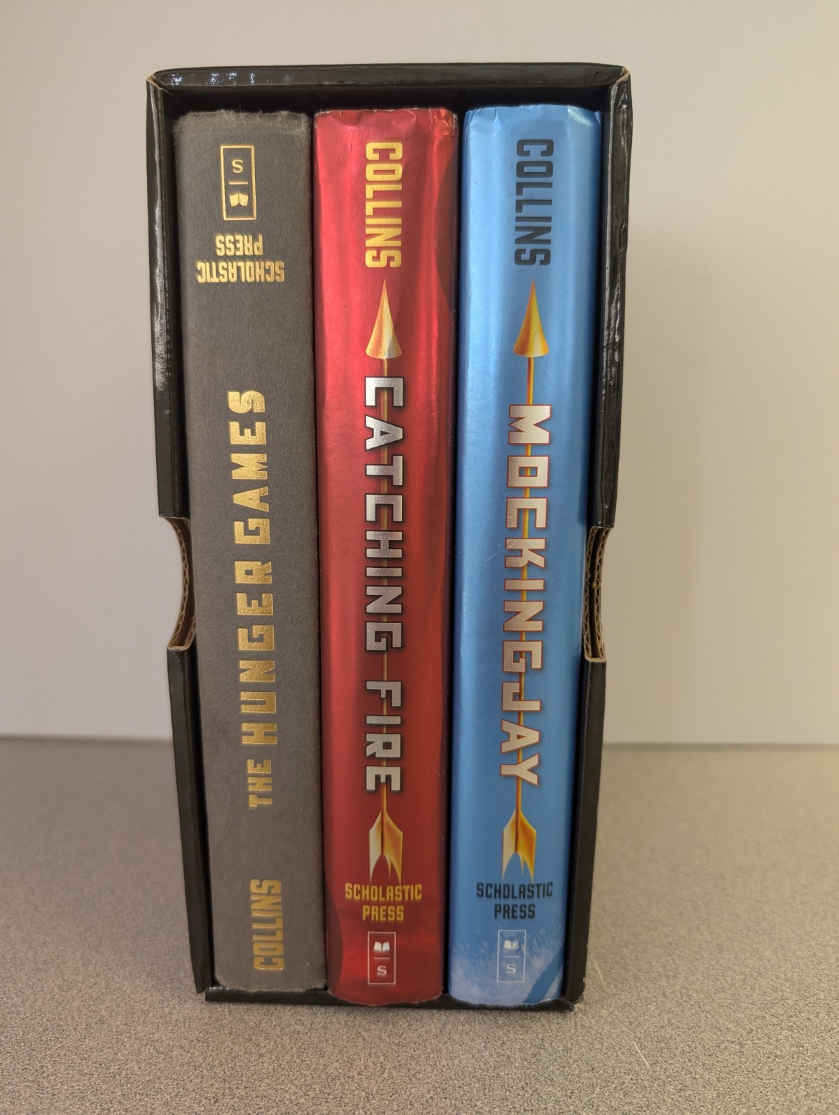 Hunger Games Trilogy HC Box Set. Complete Books, Vol 1 Missing Dust Jacket.