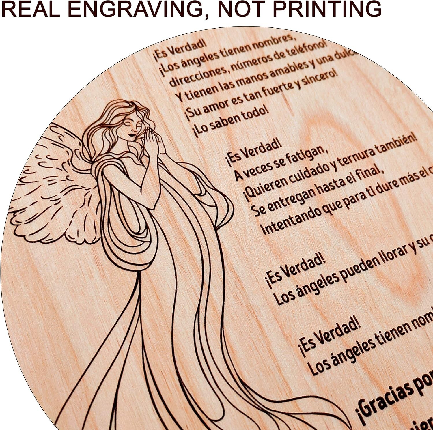 Unique Engraved 7×9” Wood Plaque for Mother’s Day – Spanish Poem Keepsake