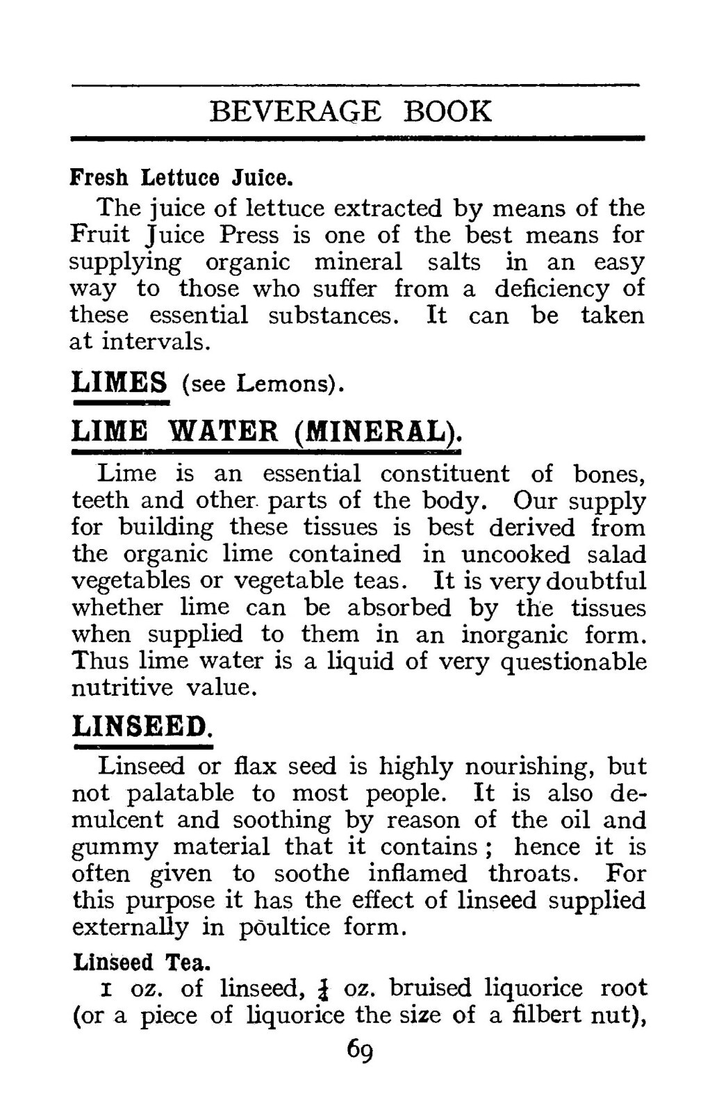 The Healthy Life Beverage Cook Book “1911” 125 Pages