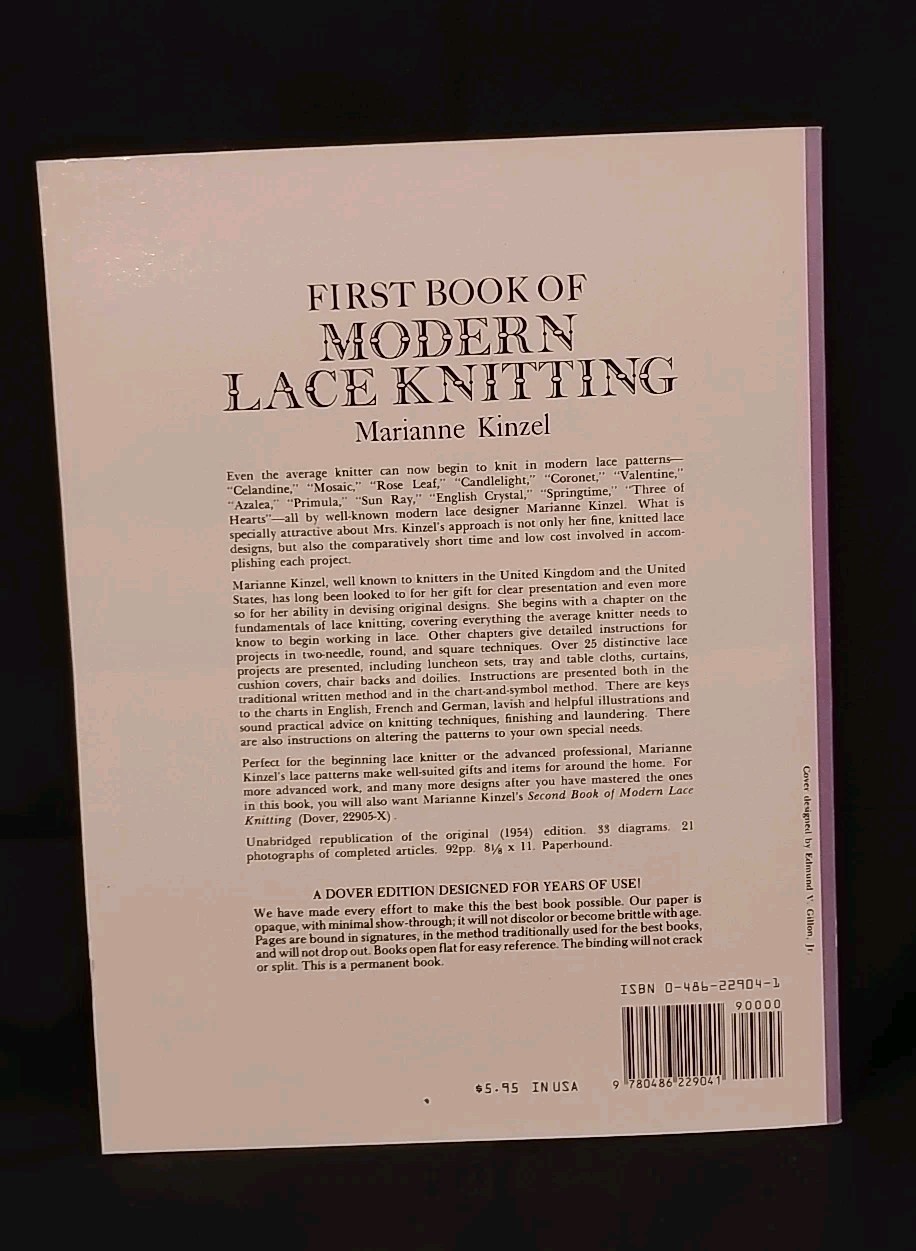 First Book of Modern Lace Knitting by Marianne Kinzel (1972, Dover Publications)