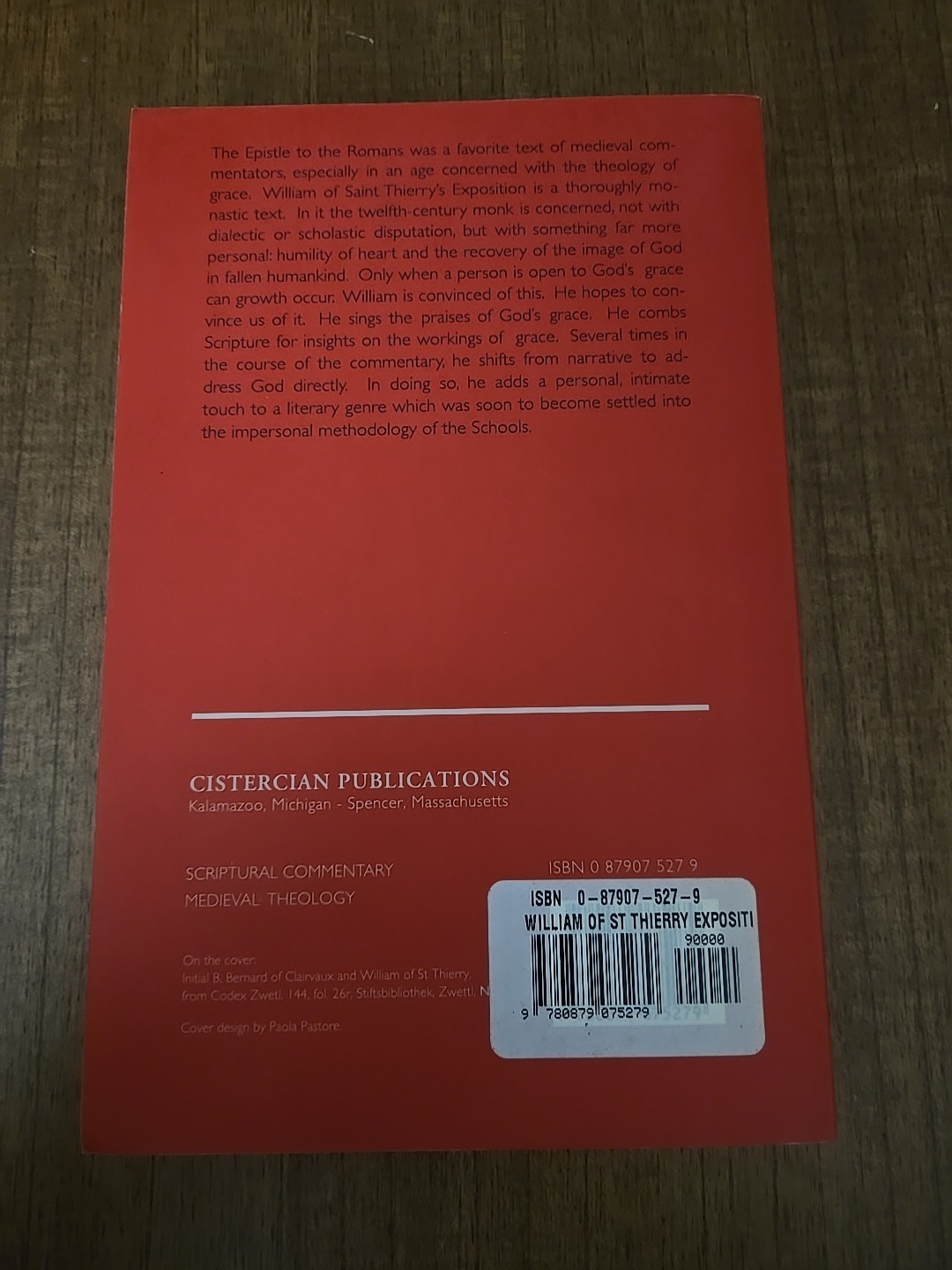 EXPOSITION ON EPISTLE TO ROMANS (CISTERCIAN FATHERS) By William Of Saint thierry