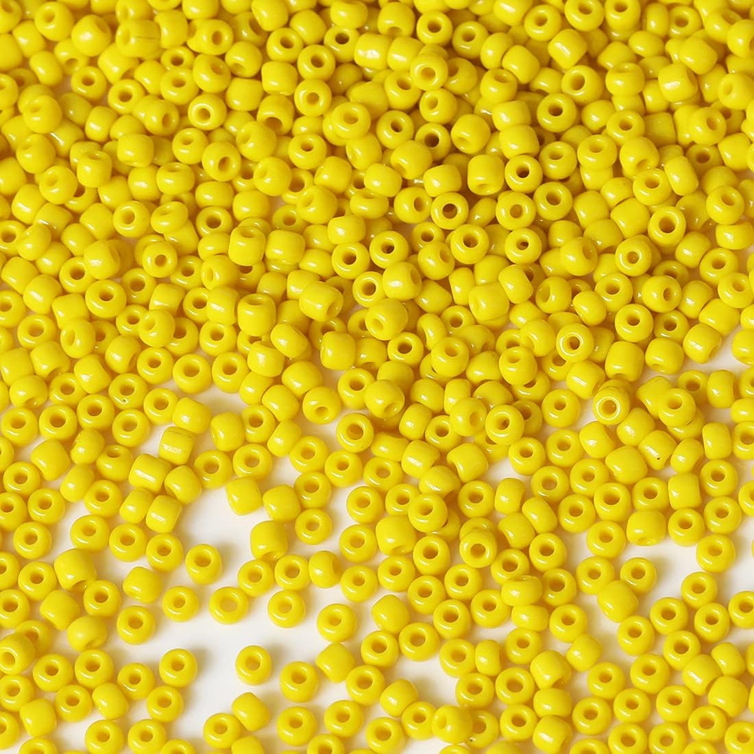 Opaque Yellow Color 3mm Seed Beads About 3600pcs/100Grams in Bag, 8/0 Glass Craf
