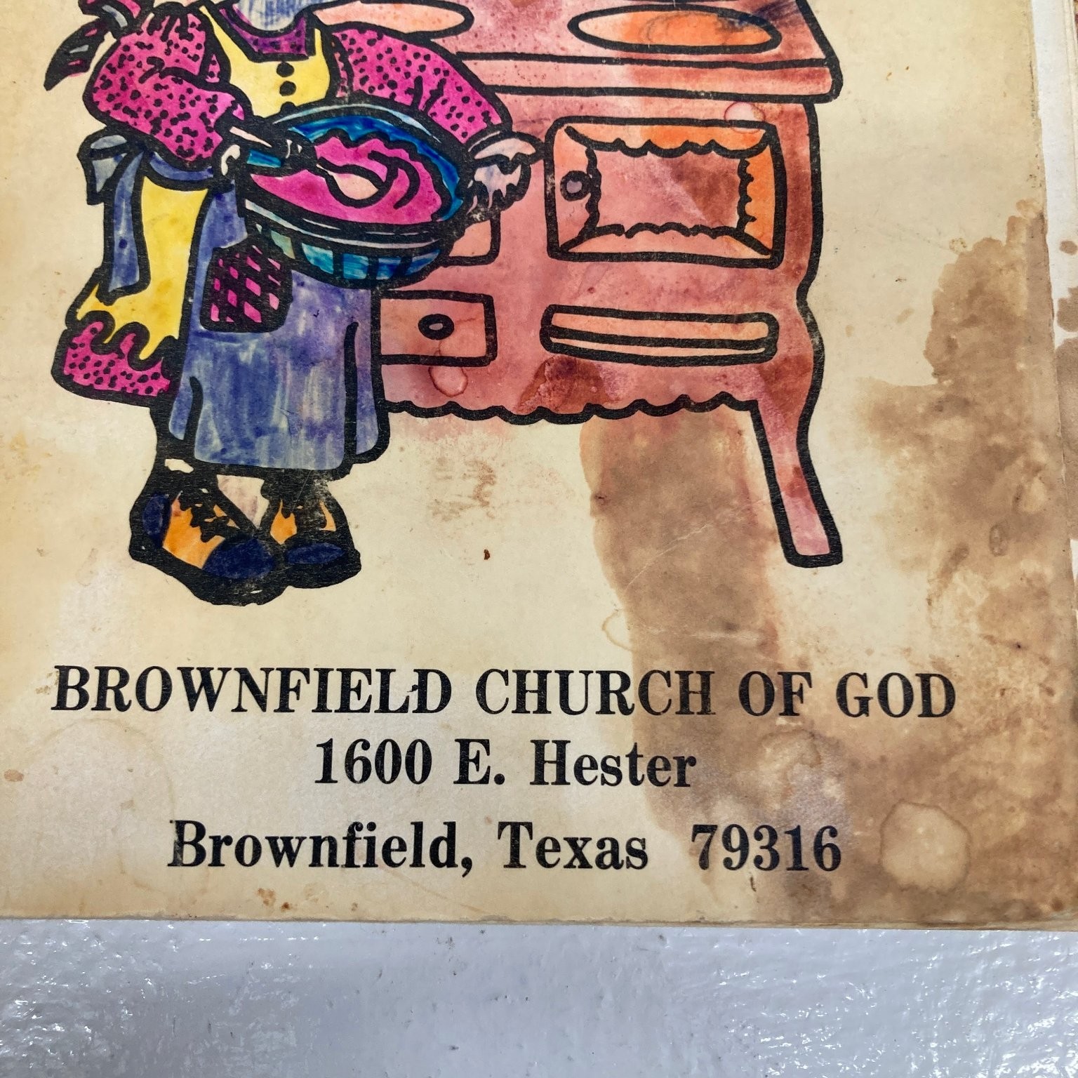 Cherished Recipes Cookbook Brownfield Church of God Vintage Community Spiral