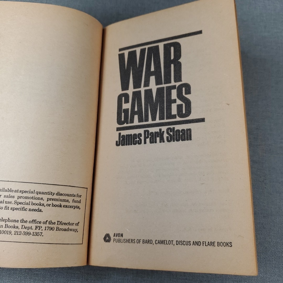 War Games James Park Sloan 1973 Vintage Paperback Book