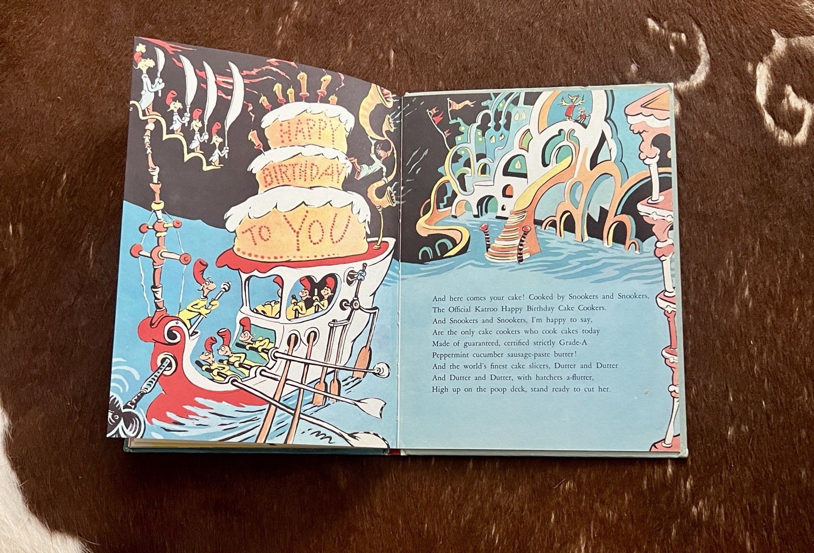 Dr. Seuss Happy Birthday To You! Vintage Hardcover Book 1959 Retro Illustration
