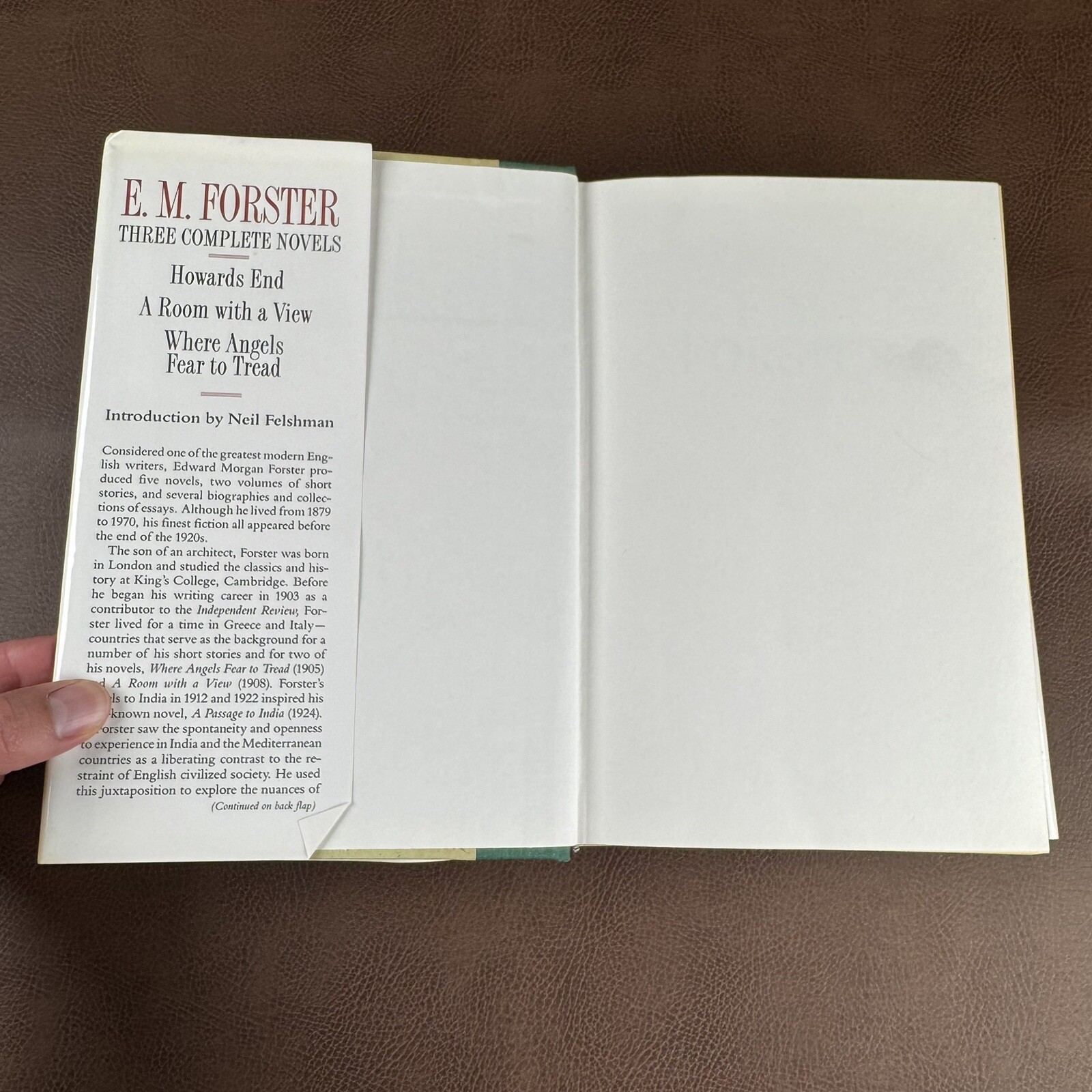 E. M. Foster Three Complete Novels : Howards End ; A Room With a View ; Where ..