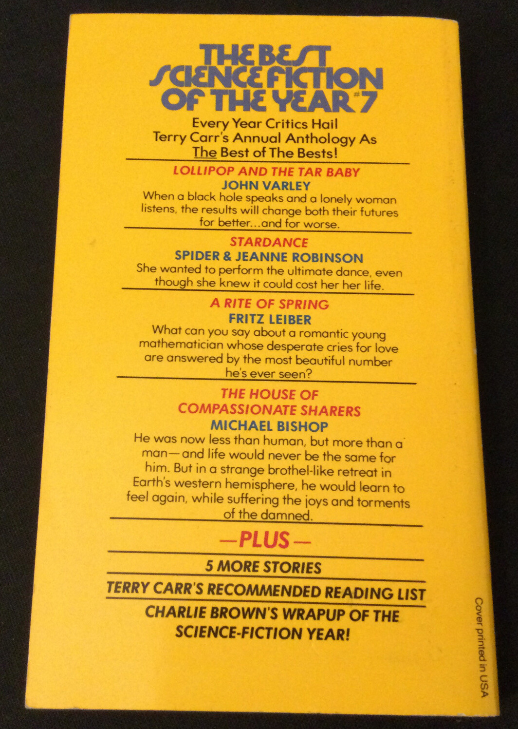 The Best Science Fiction of the Year #7 edited by Terry Carr – AS NEW!!
