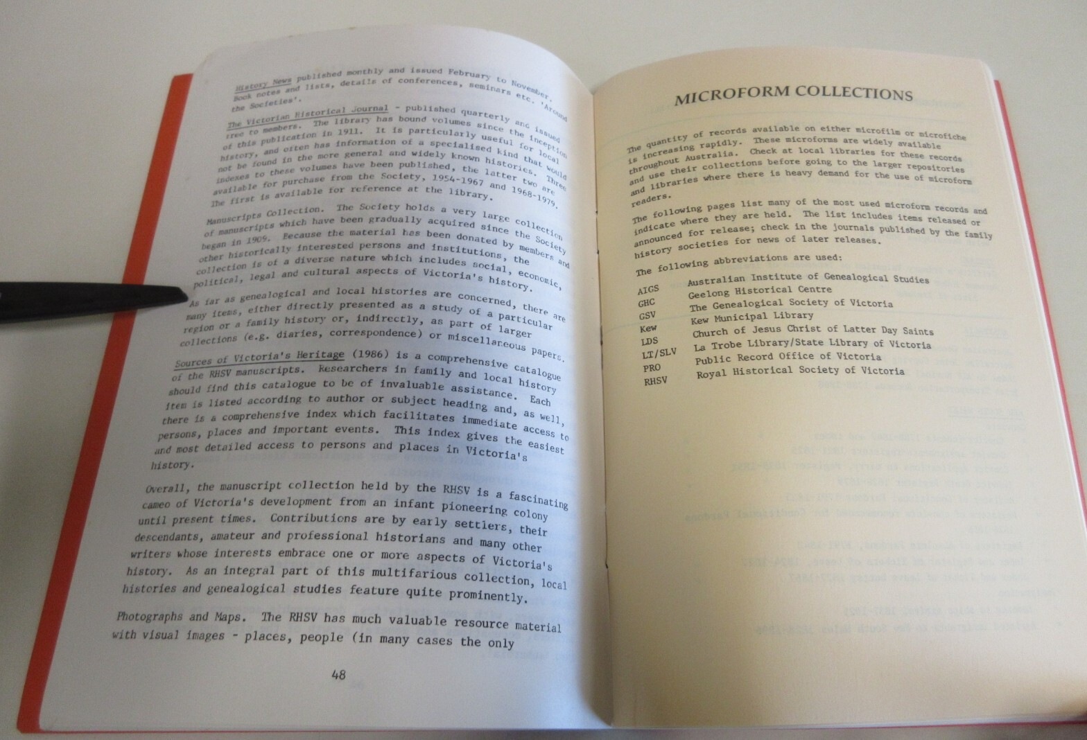 Family and Local History Sources in Victoria – Brown et al. – 106 Pages – 1990